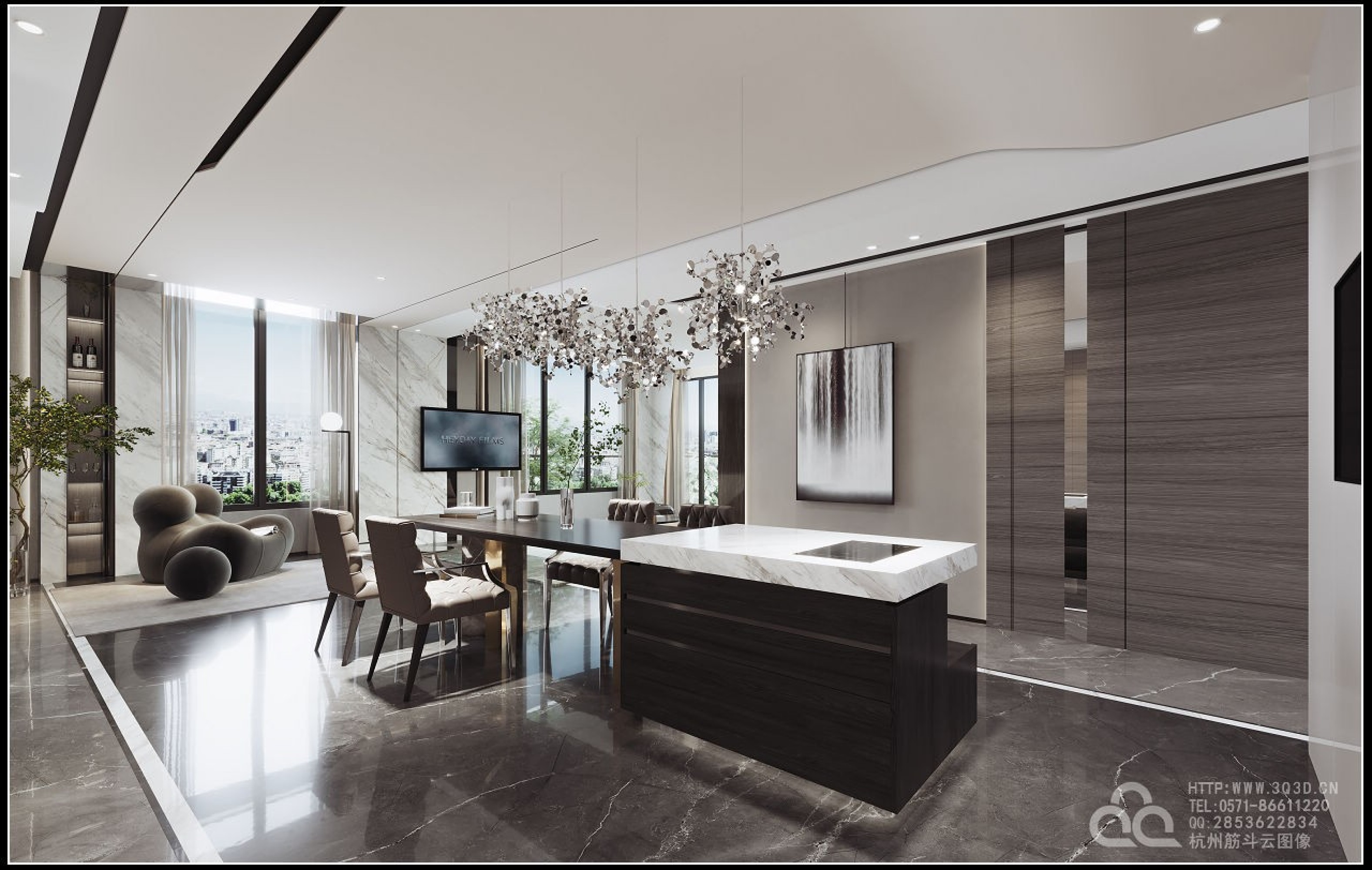 新中式家装设计方案[ID: 108283024]_建e效果图