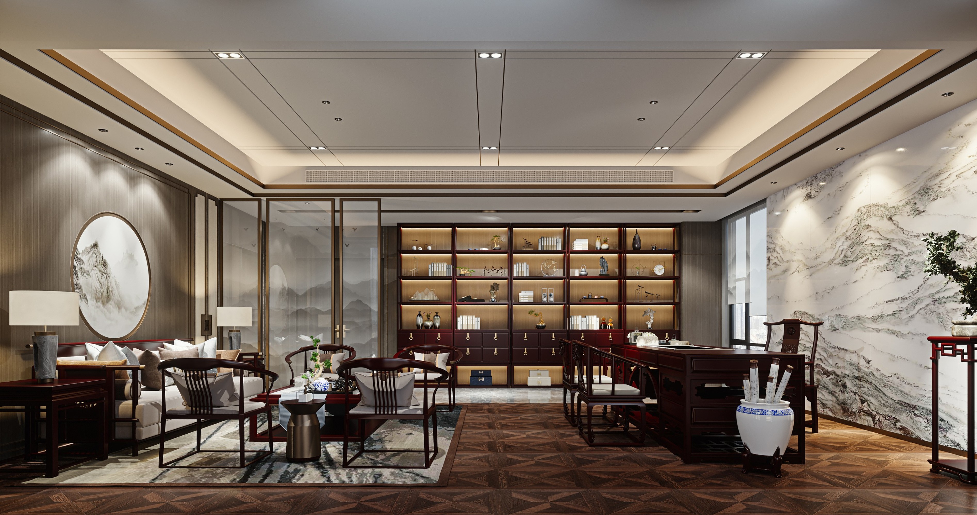 新中式别墅会所[ID: 108020736]_建e效果图