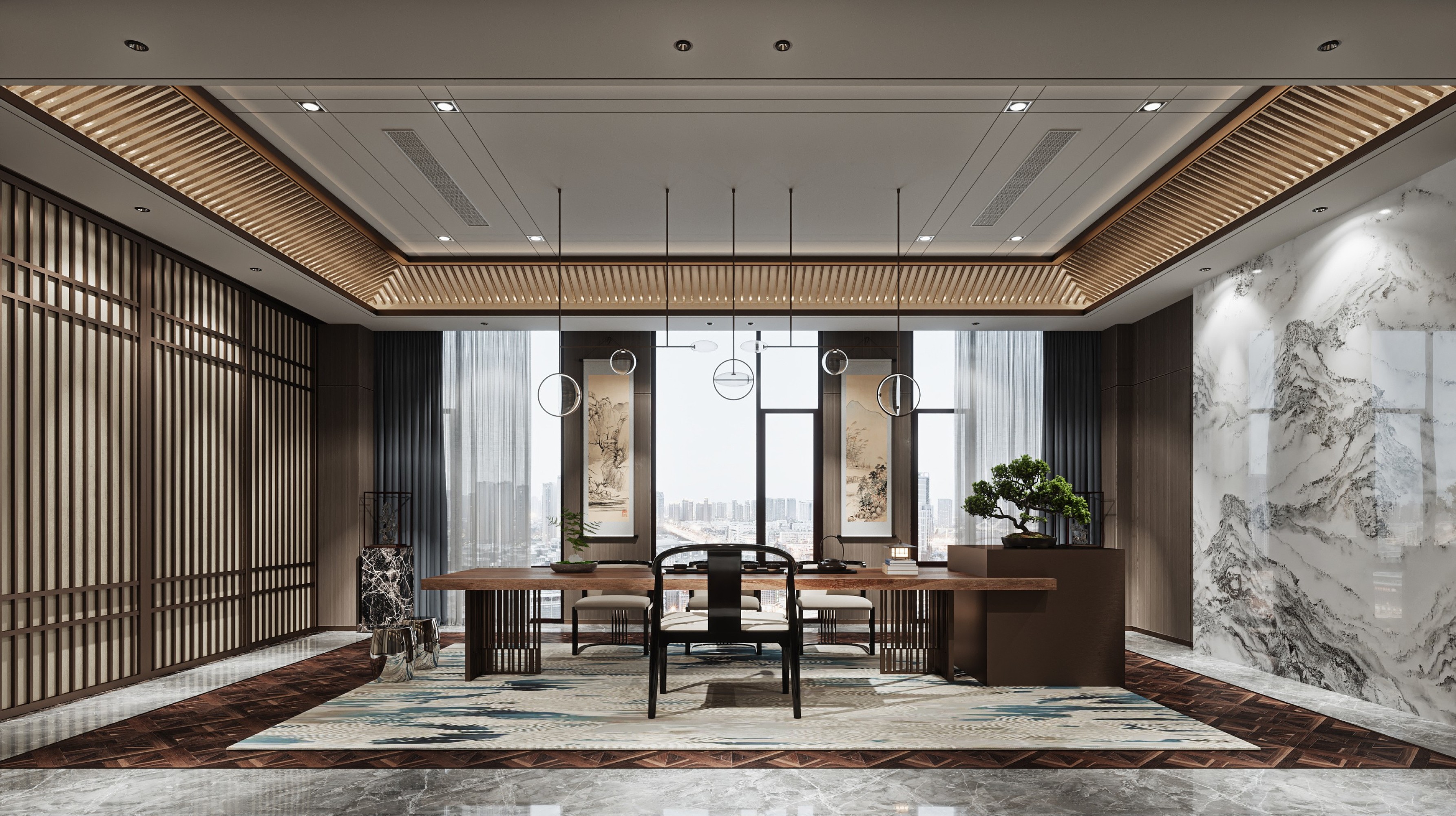 新中式别墅会所[ID: 108020736]_建e效果图