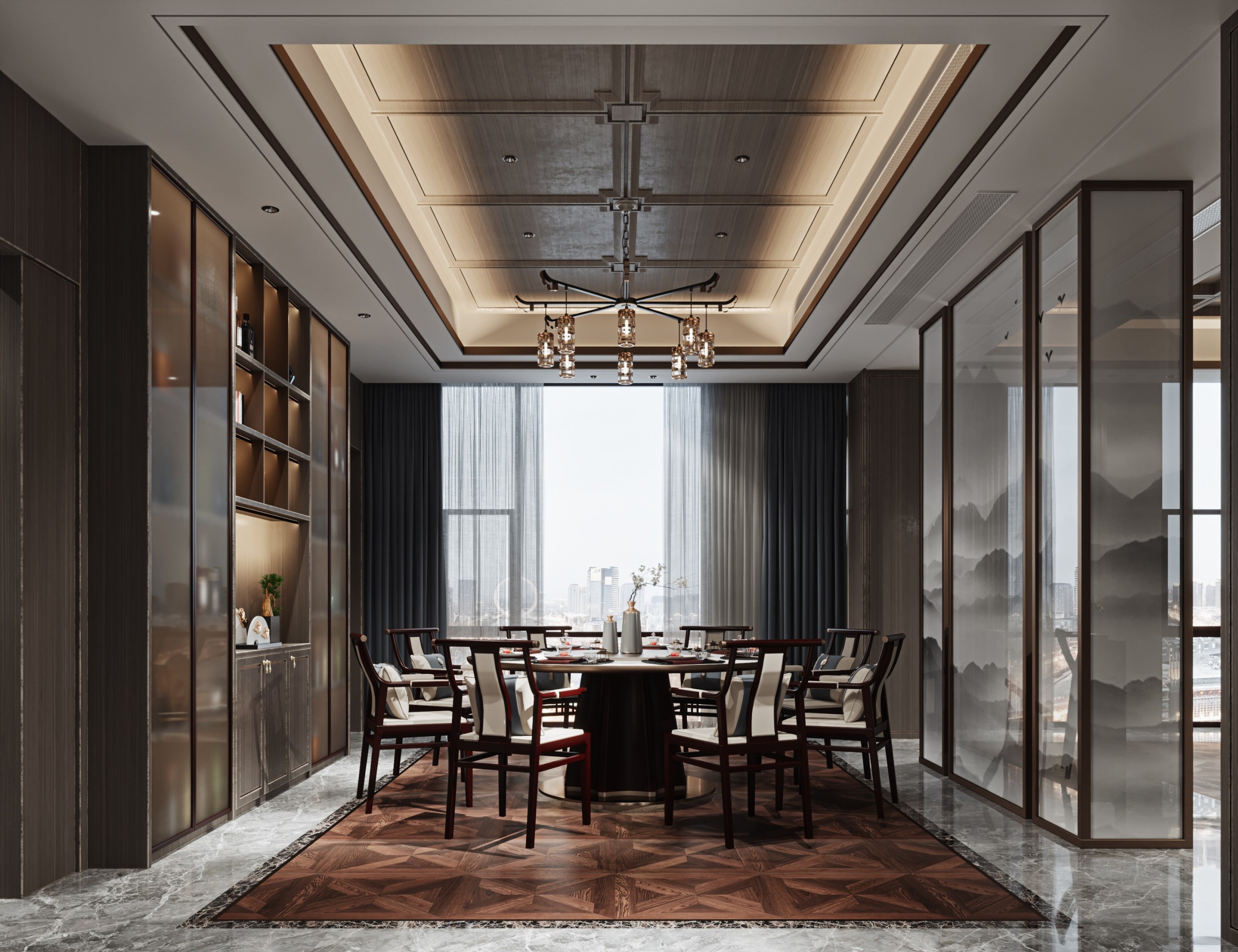 新中式别墅会所[ID: 108020736]_建e效果图