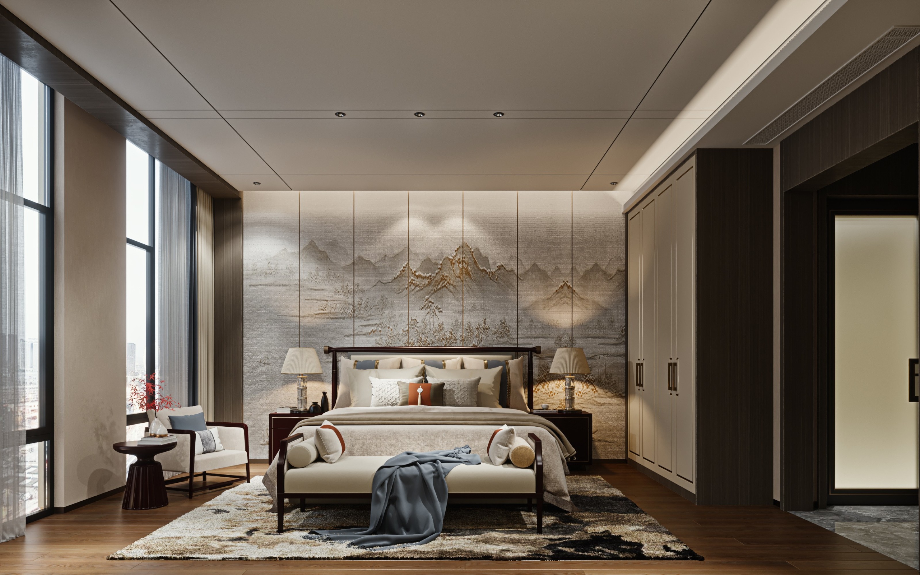 新中式别墅会所[ID: 108020736]_建e效果图