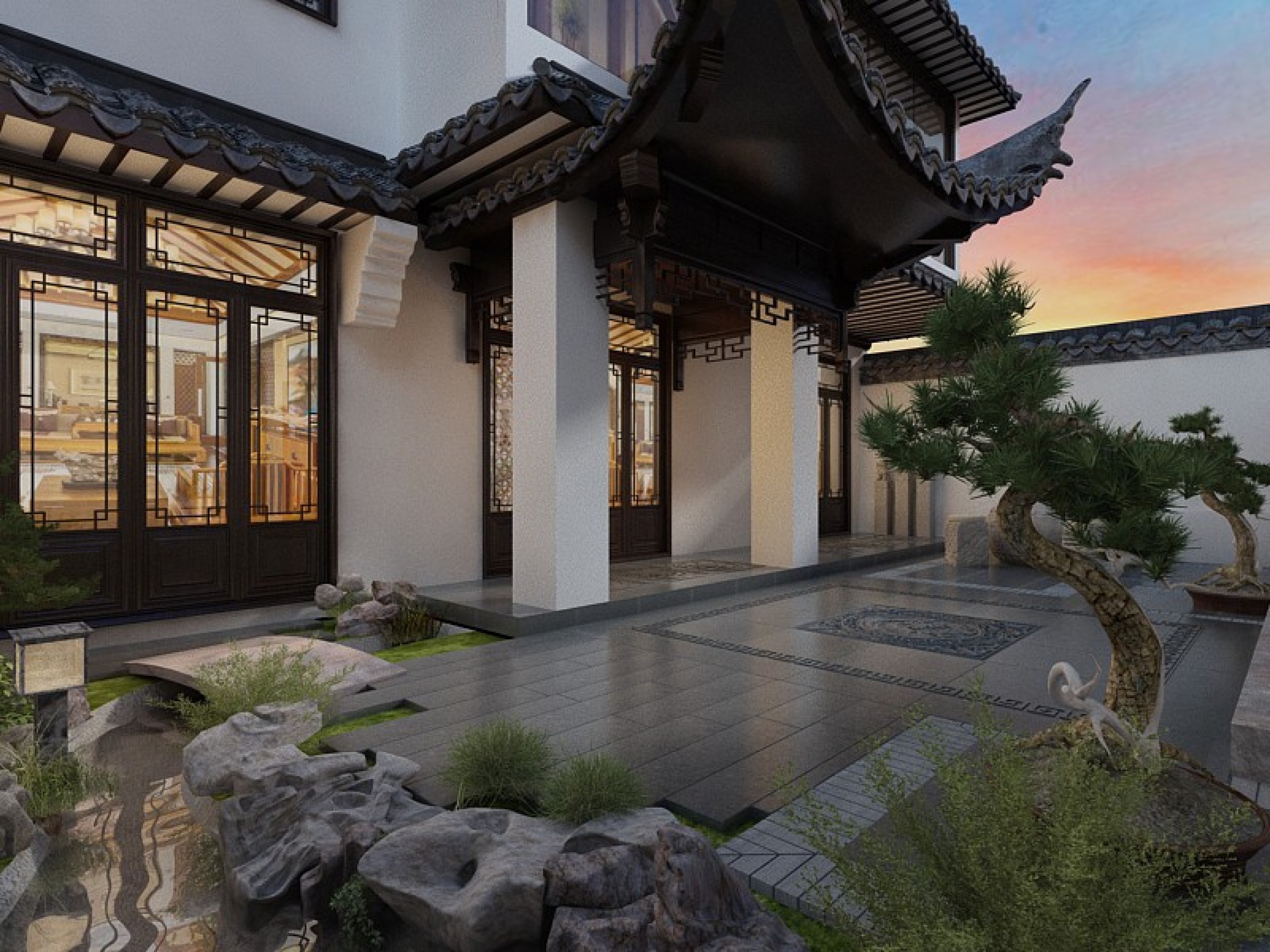别墅建筑效果图[ID: 108217459]_建e效果图