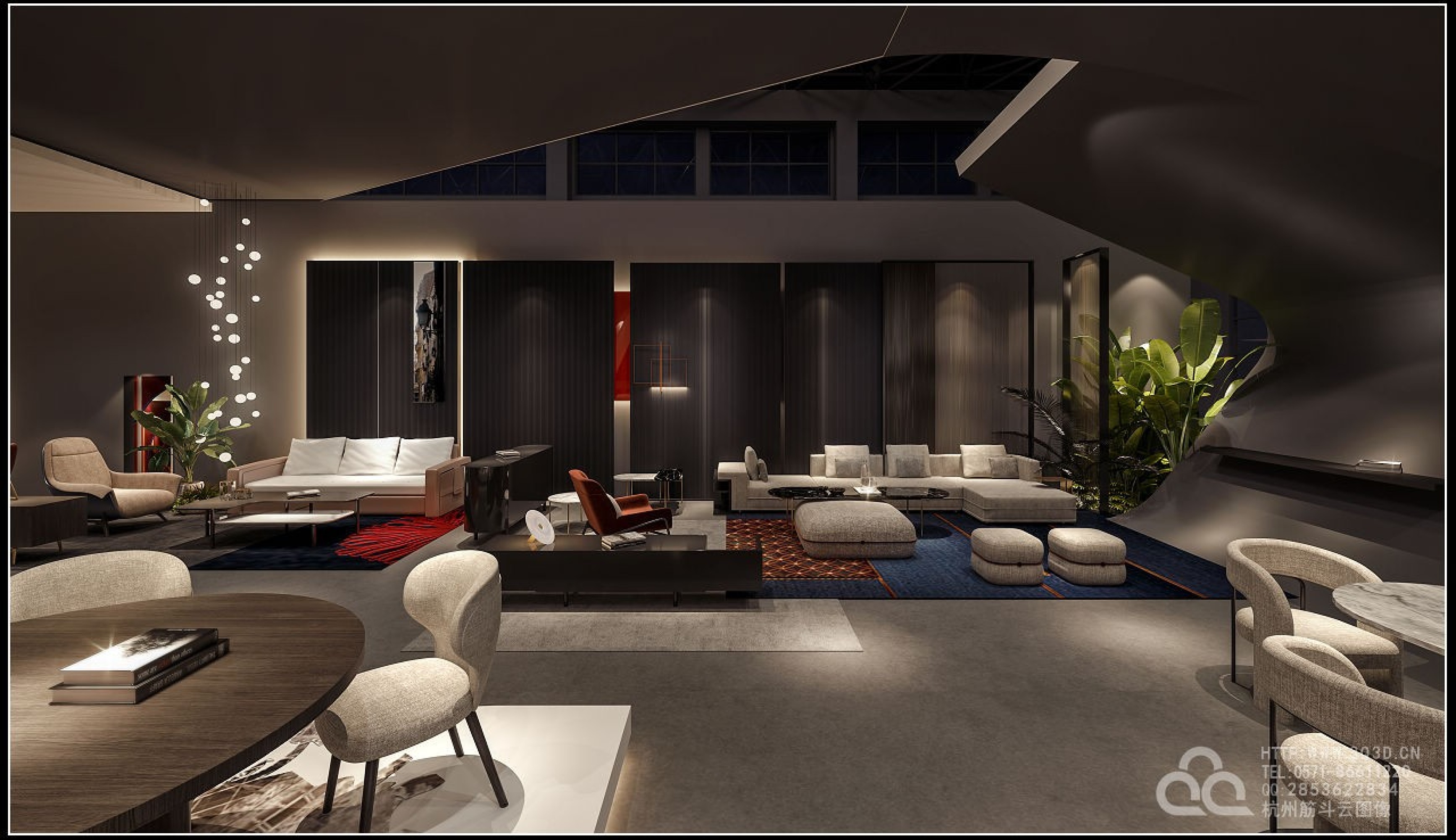 现代办公空间[ID: 109003930]_建e效果图