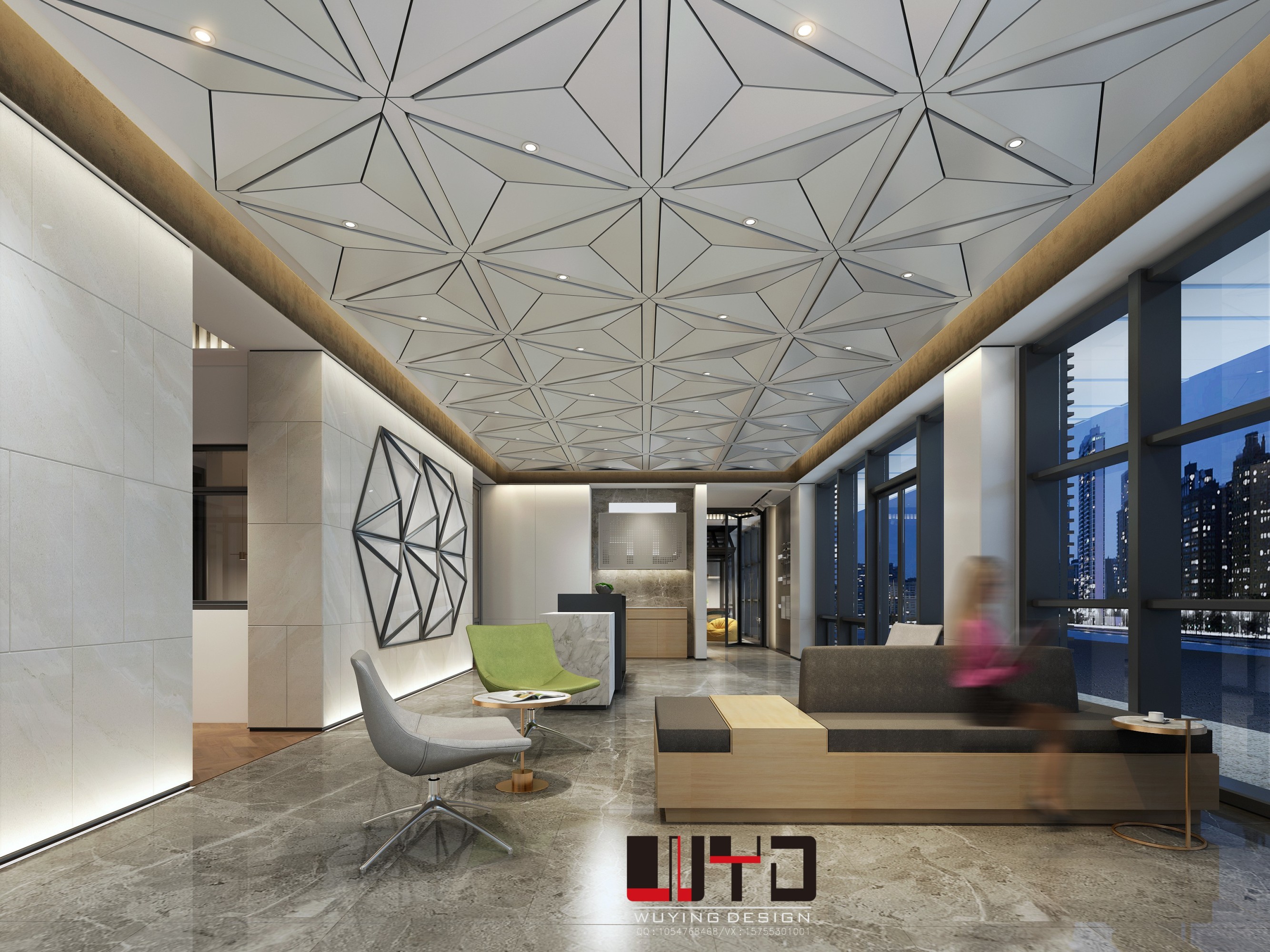现代办公空间[ID: 108610802]_建e效果图