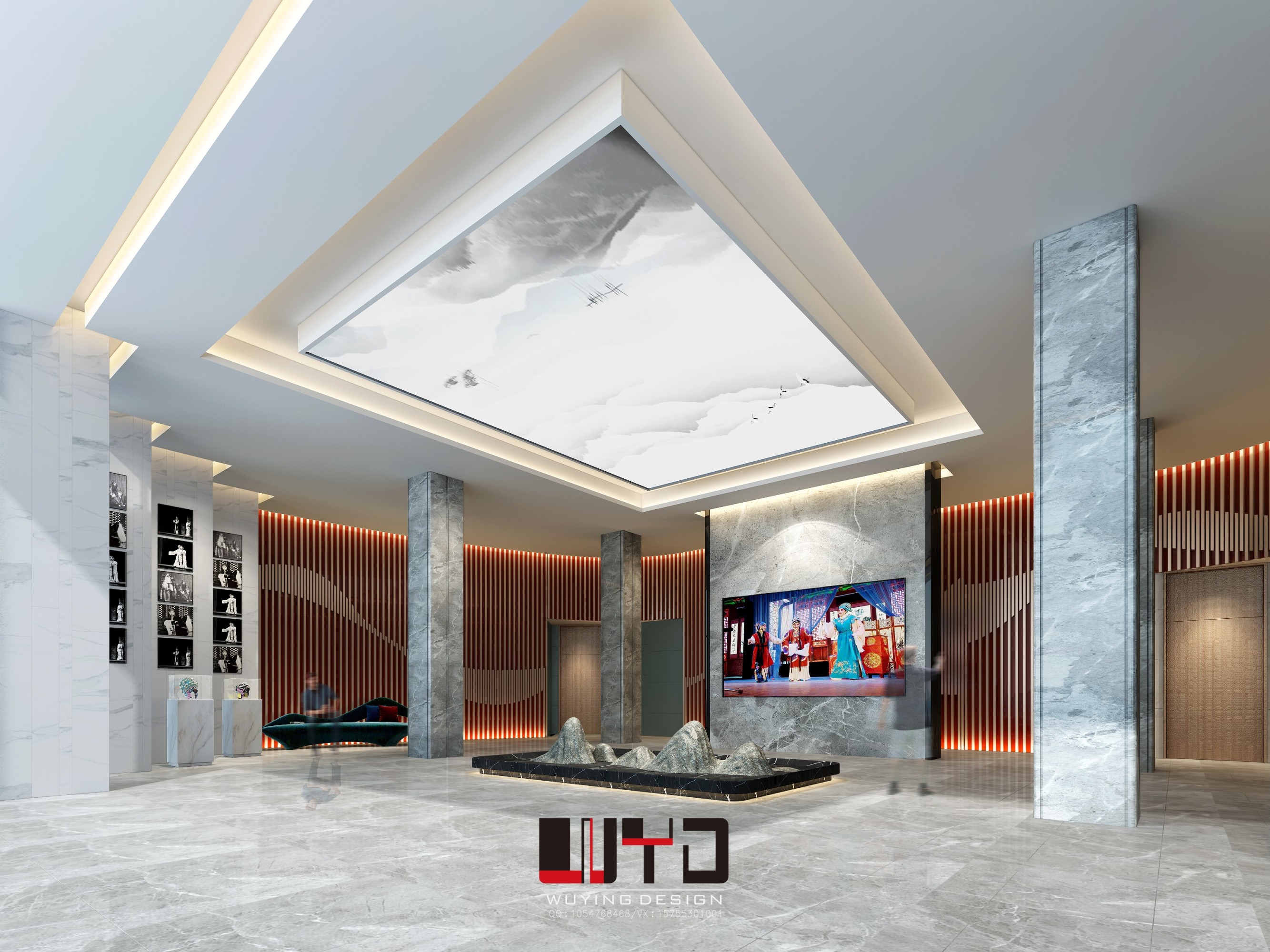 现代办公空间[ID: 108610802]_建e效果图