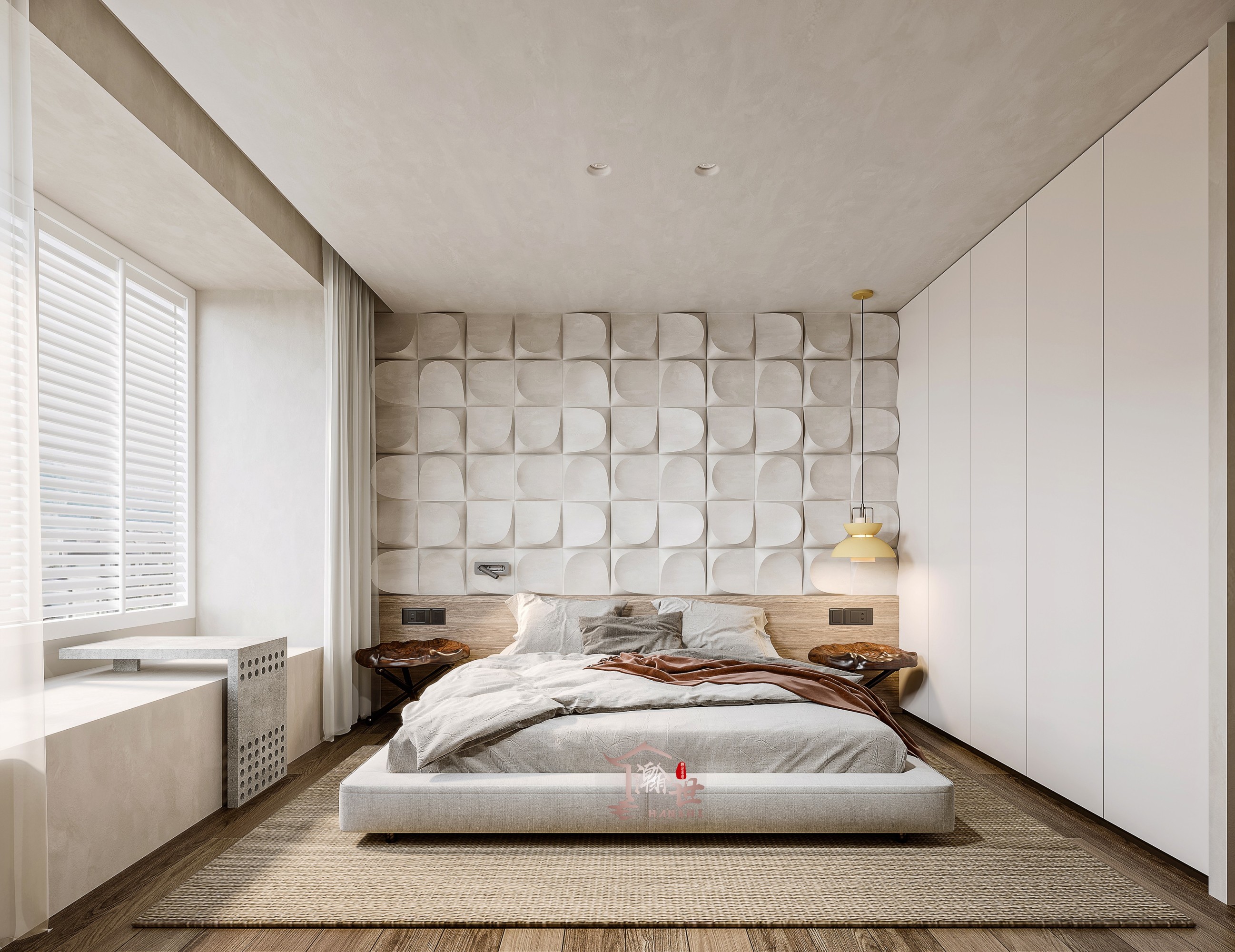侘寂风家装设计方案[ID: 100942997]_建e效果图