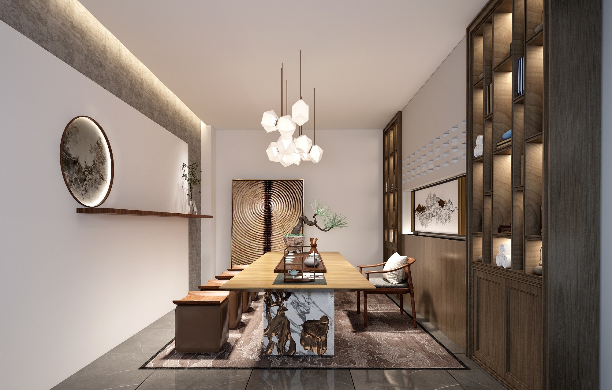 【PUDAO】璞道餐饮设计.王茅展厅设计 - 效果图交流区-建E室内设计网