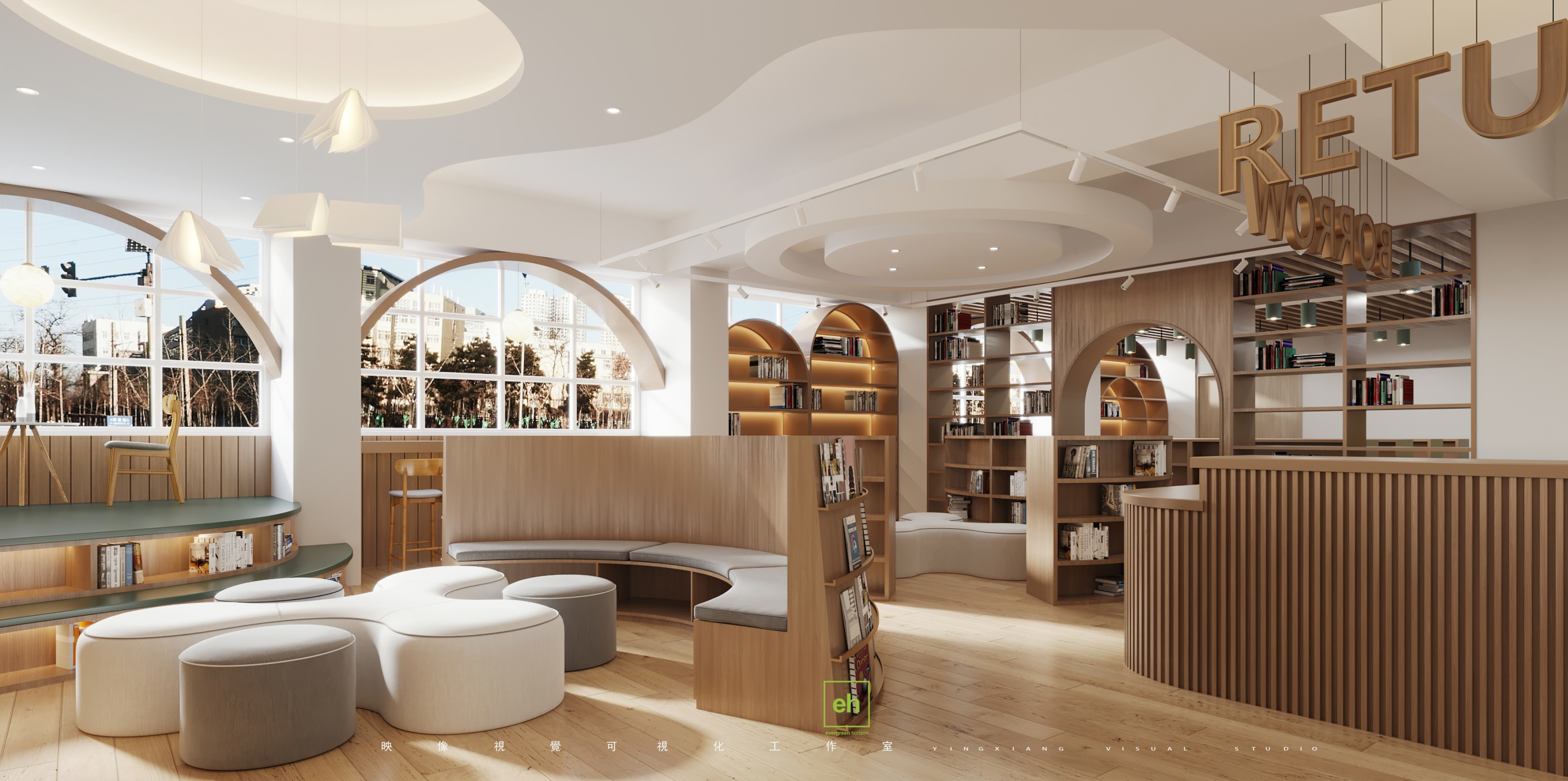 郑州 映像視覺 | 商业写实组 | 书店[ID: 101336231]_建e效果图