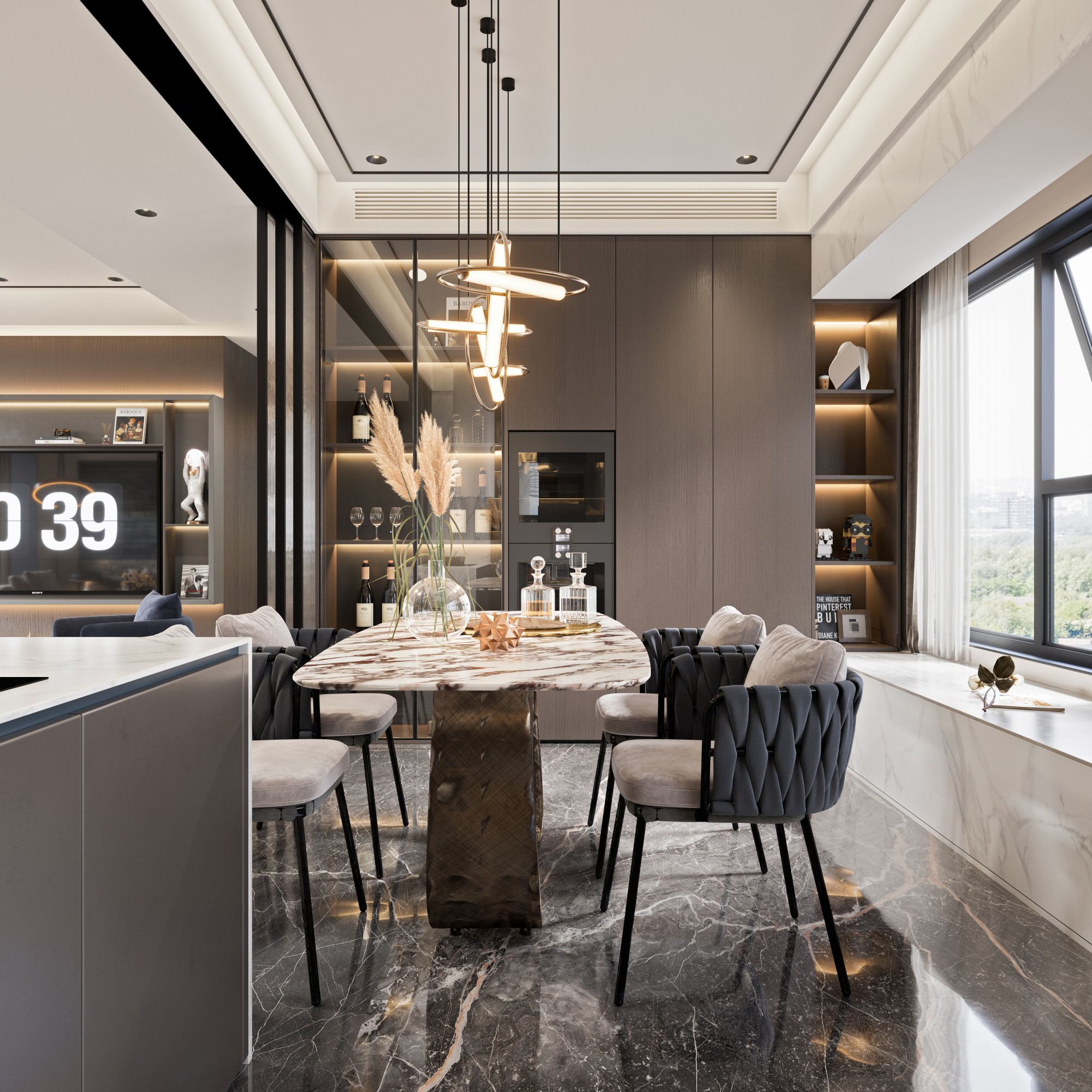 现代客餐厅[ID: 101794937]_建e效果图