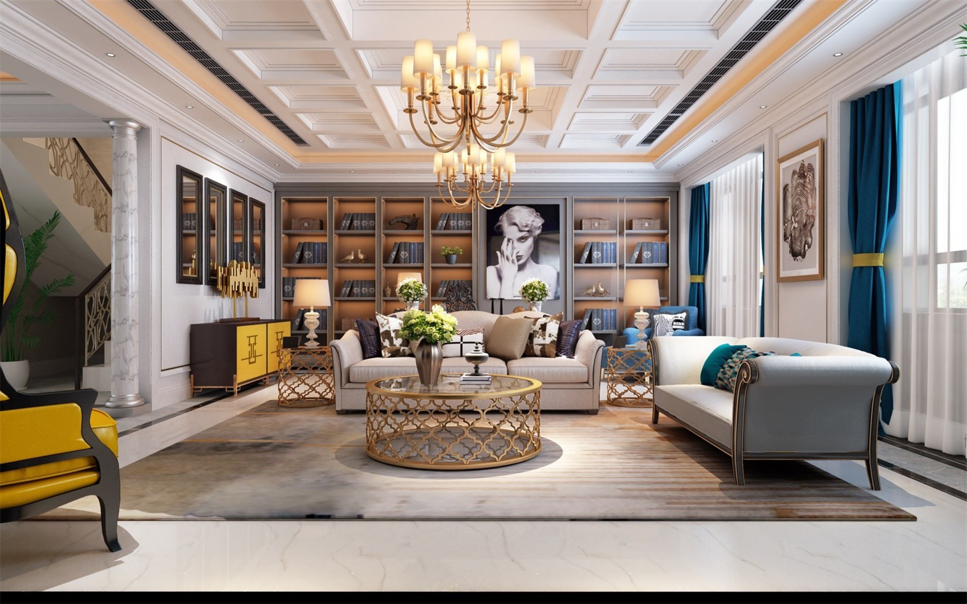 欧式客厅[ID: 102581466]_建e效果图