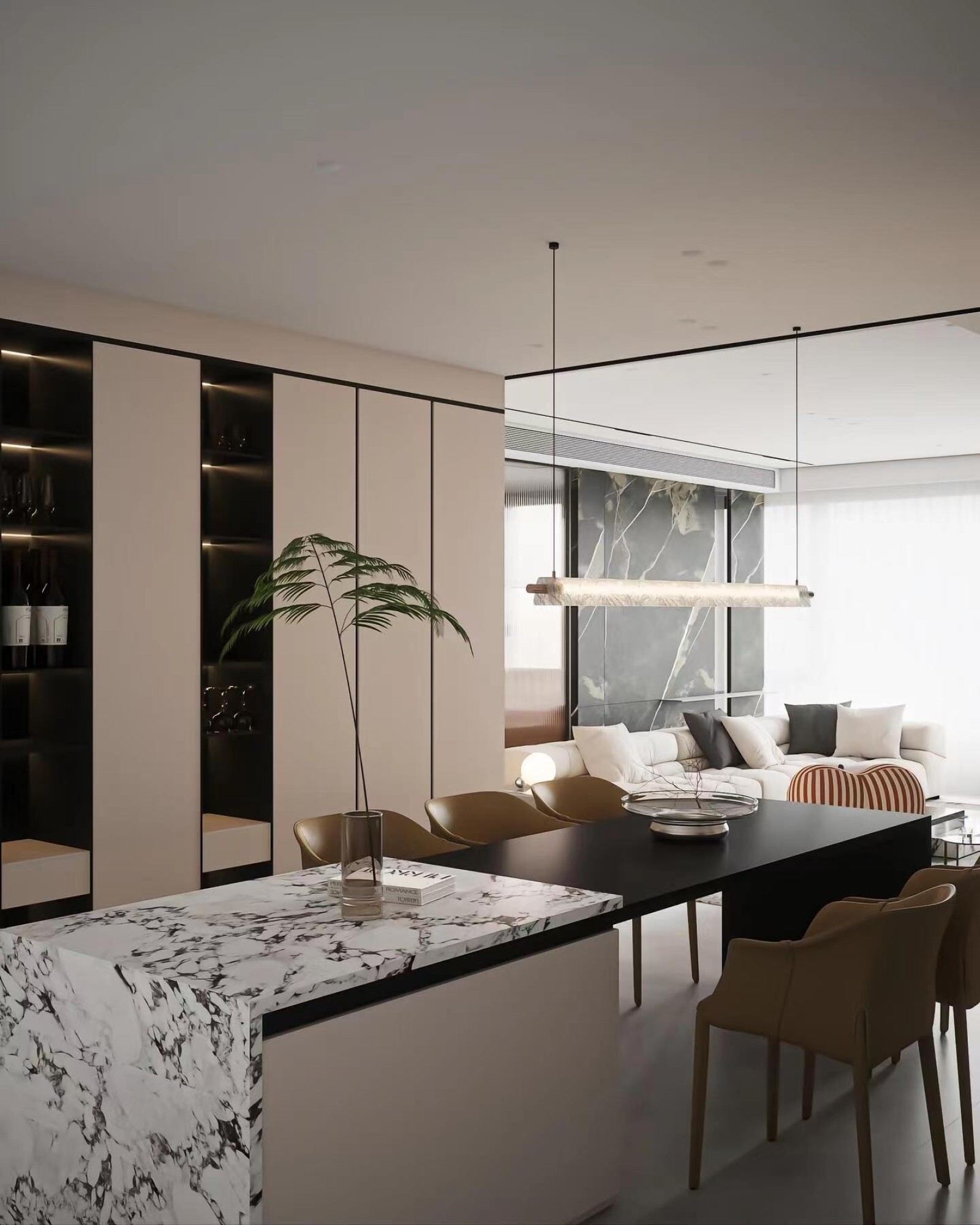 现代客餐厅[ID: 102843599]_建e效果图