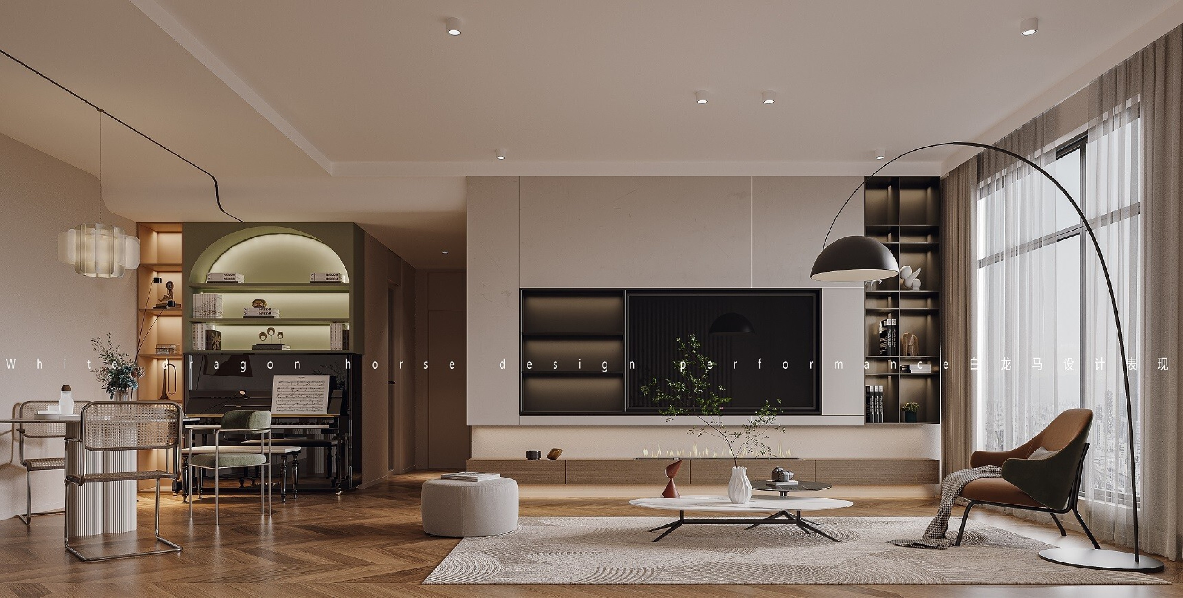 法式客餐厅—白龙马效果图[ID: 103629838]_建e效果图