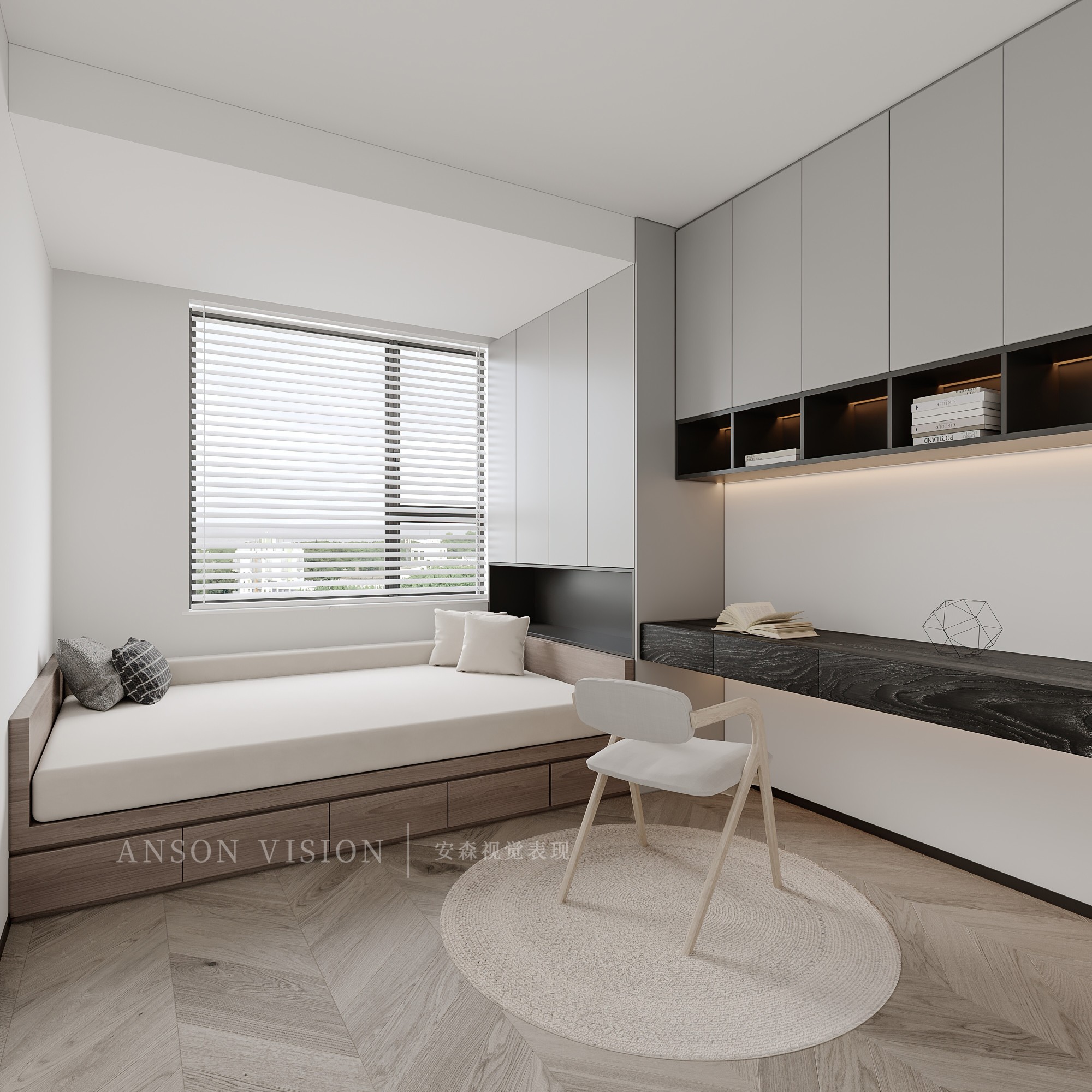 Anson︱朴辞 两套精装改造住宅表现[ID: 103629907]_建e效果图