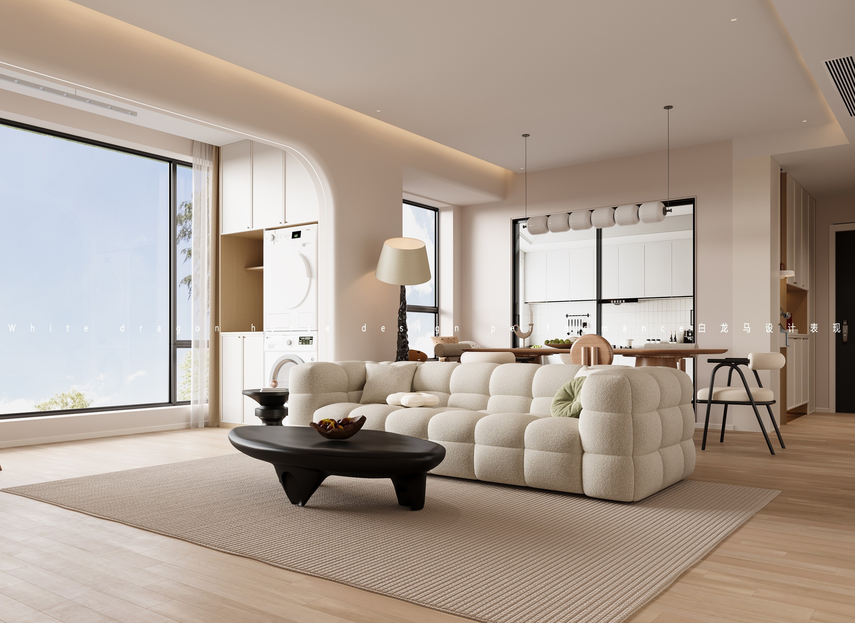 现代奶油风——白龙马效果[ID: 104088715]_建e效果图