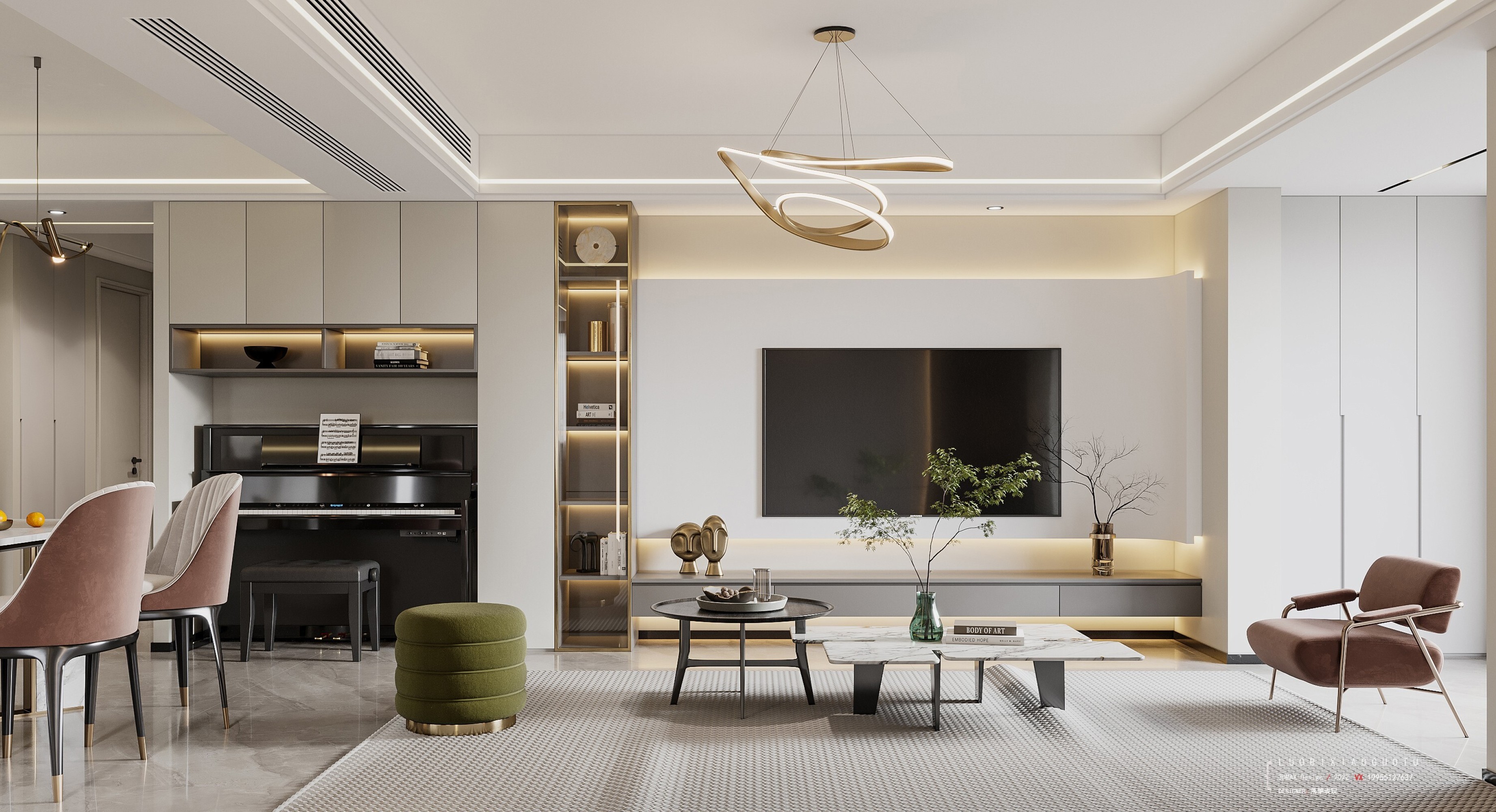 现代|客餐厅[ID: 104088831]_建e效果图