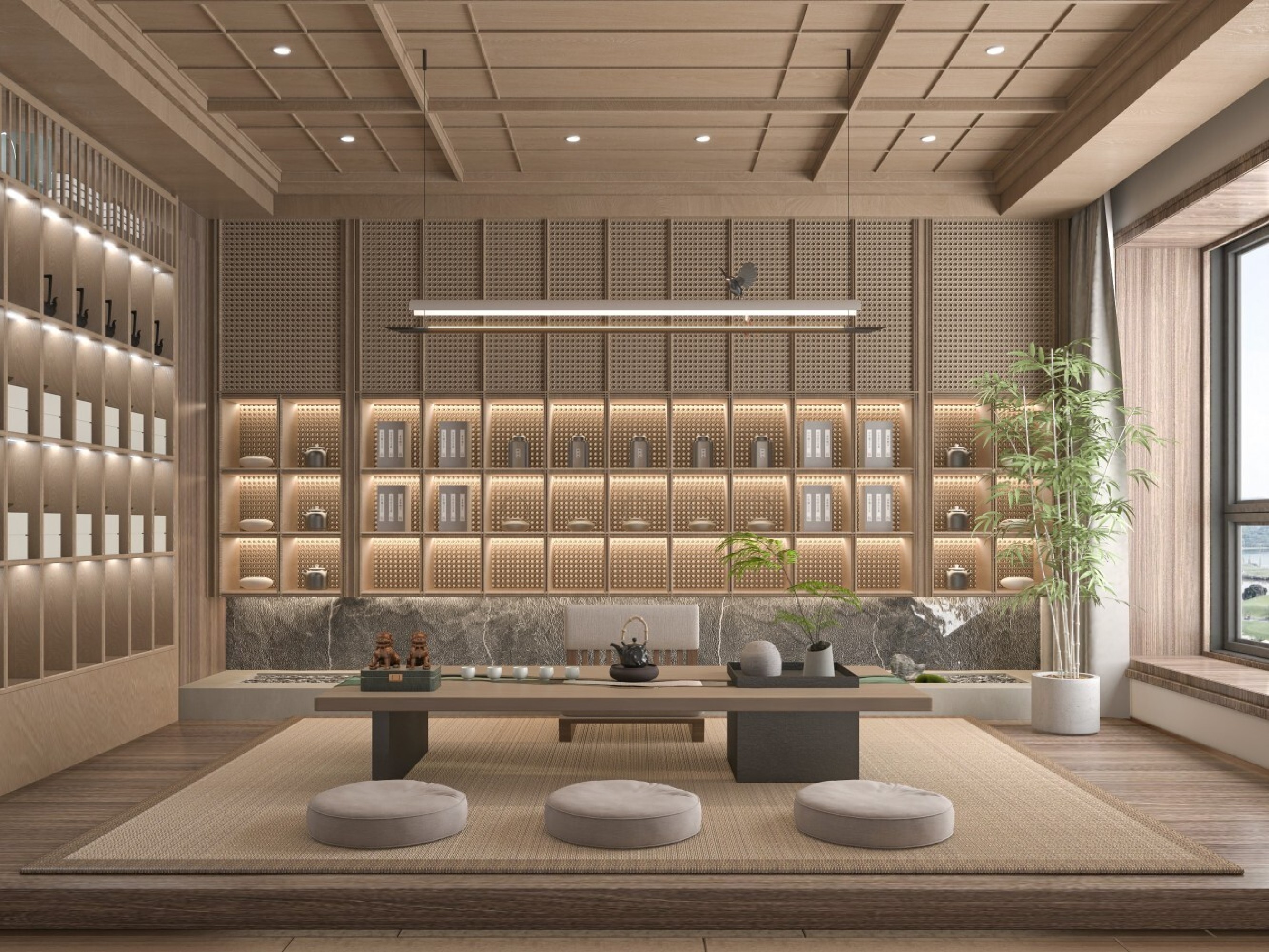 中式茶室[ID: 103957597]_建e效果图
