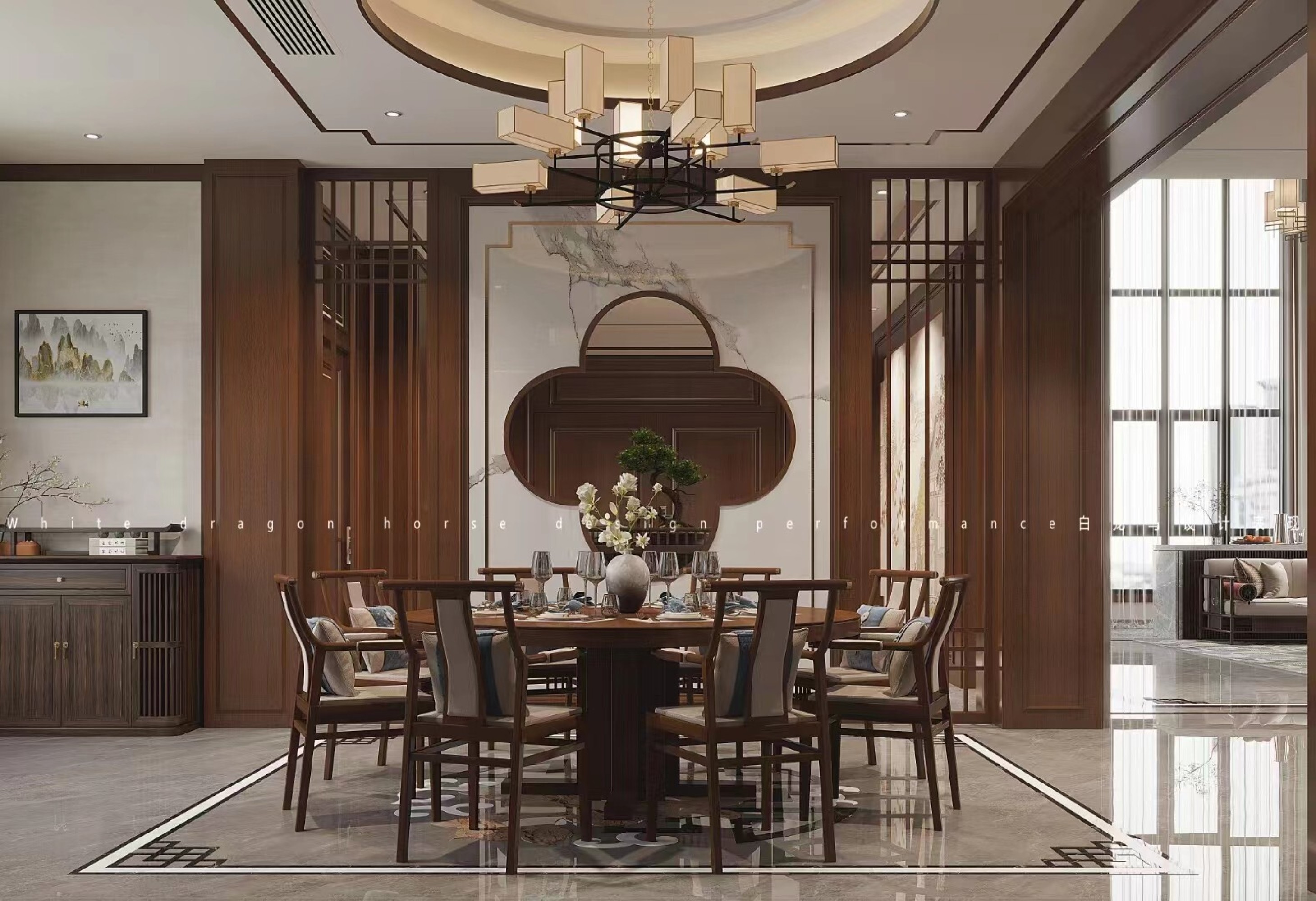 新中式——白龙马效果[ID: 104678446]_建e效果图