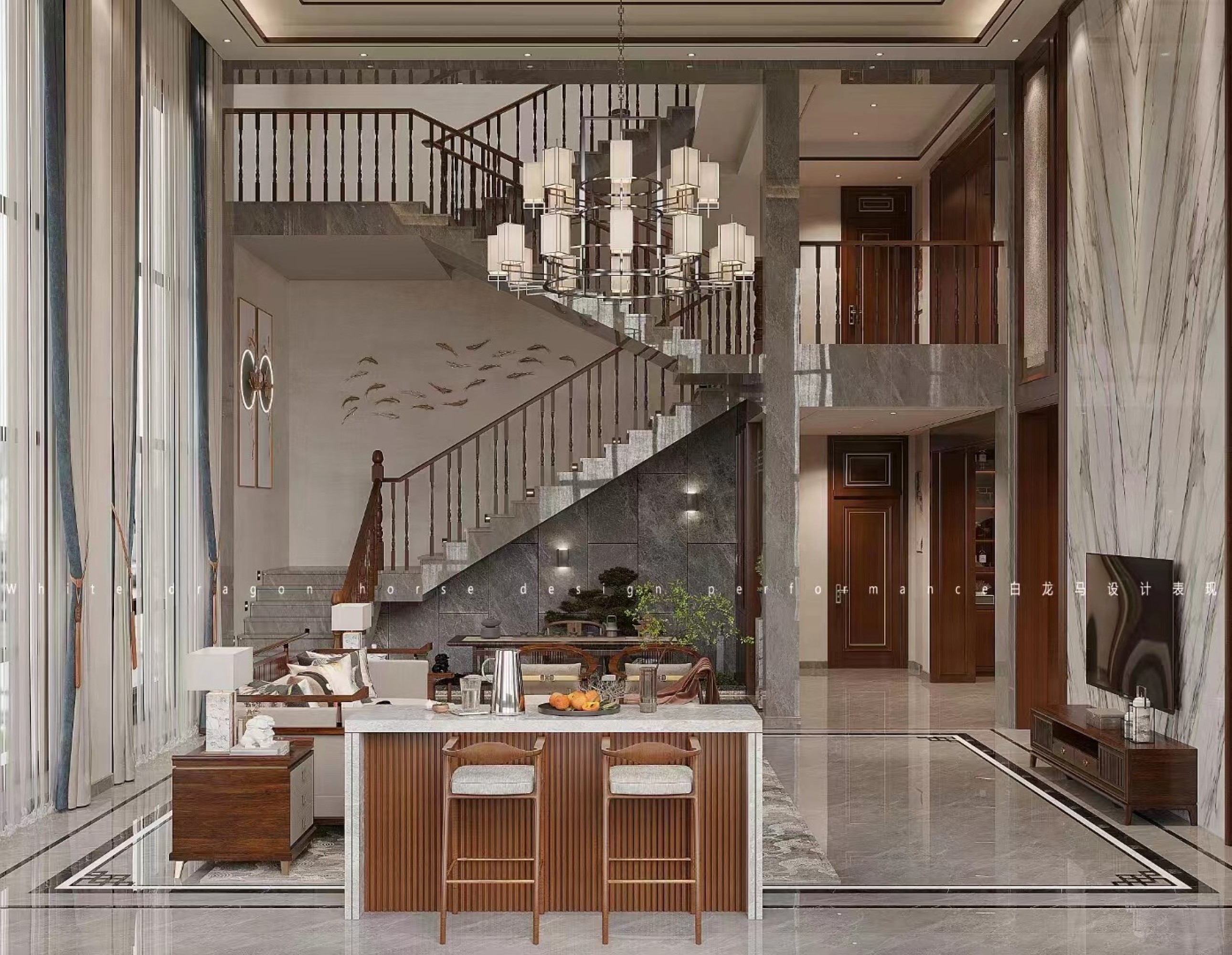 新中式——白龙马效果[ID: 104678446]_建e效果图