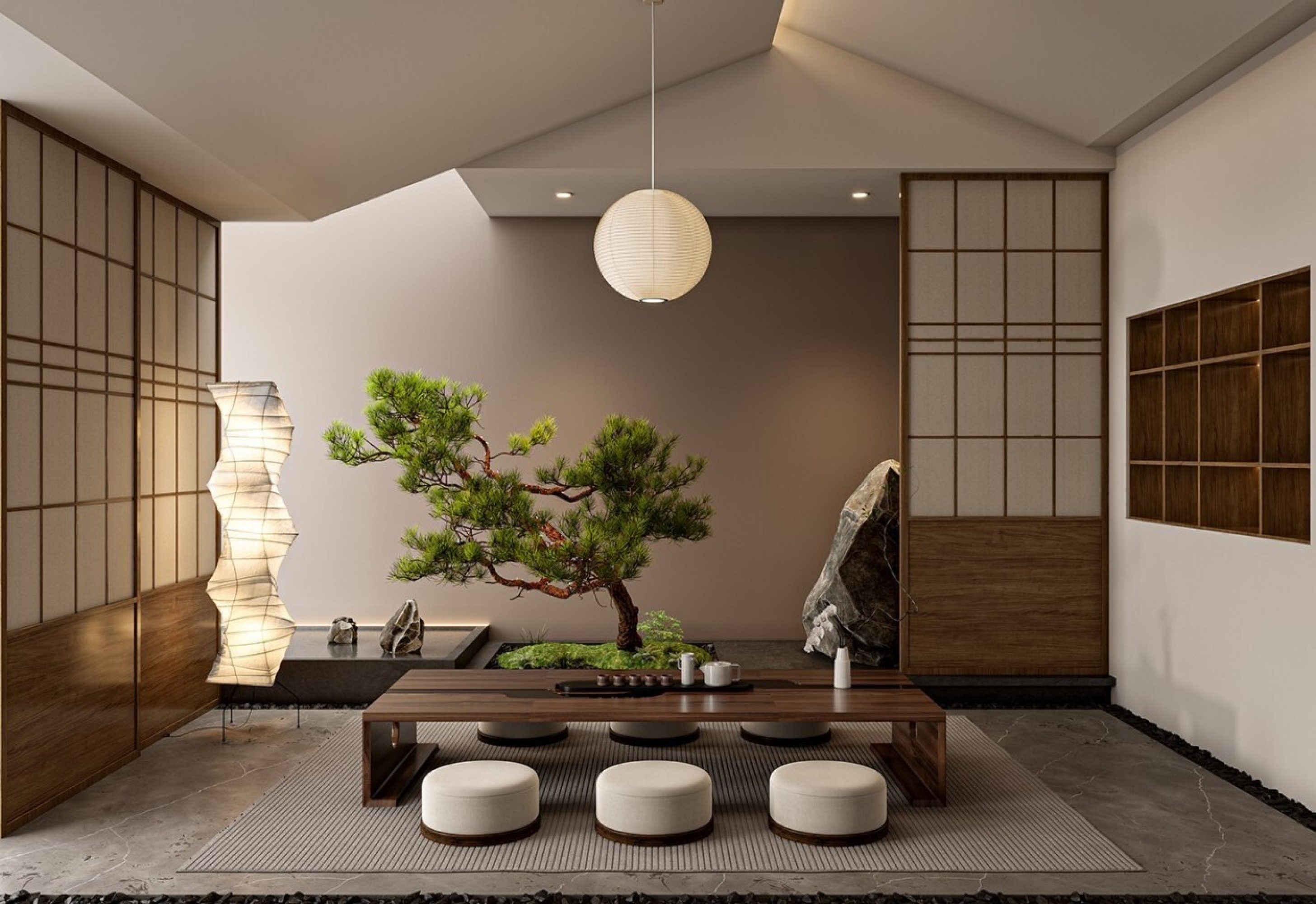 新中式茶室效果图[ID: 104482019]_建e效果图