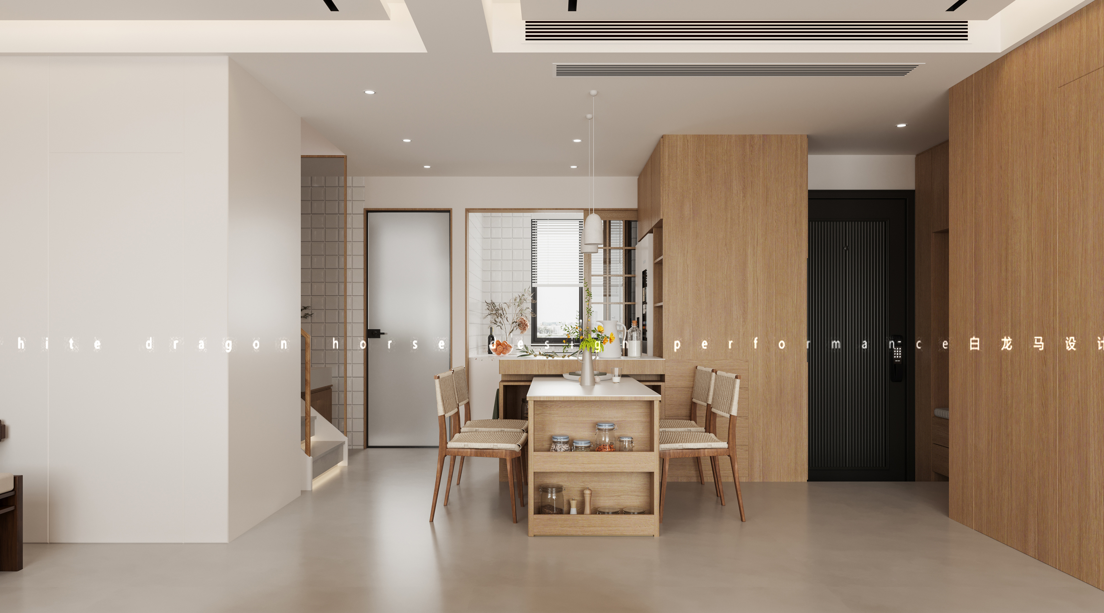 现代原木风家装效果图[ID: 113525772]_建e效果图