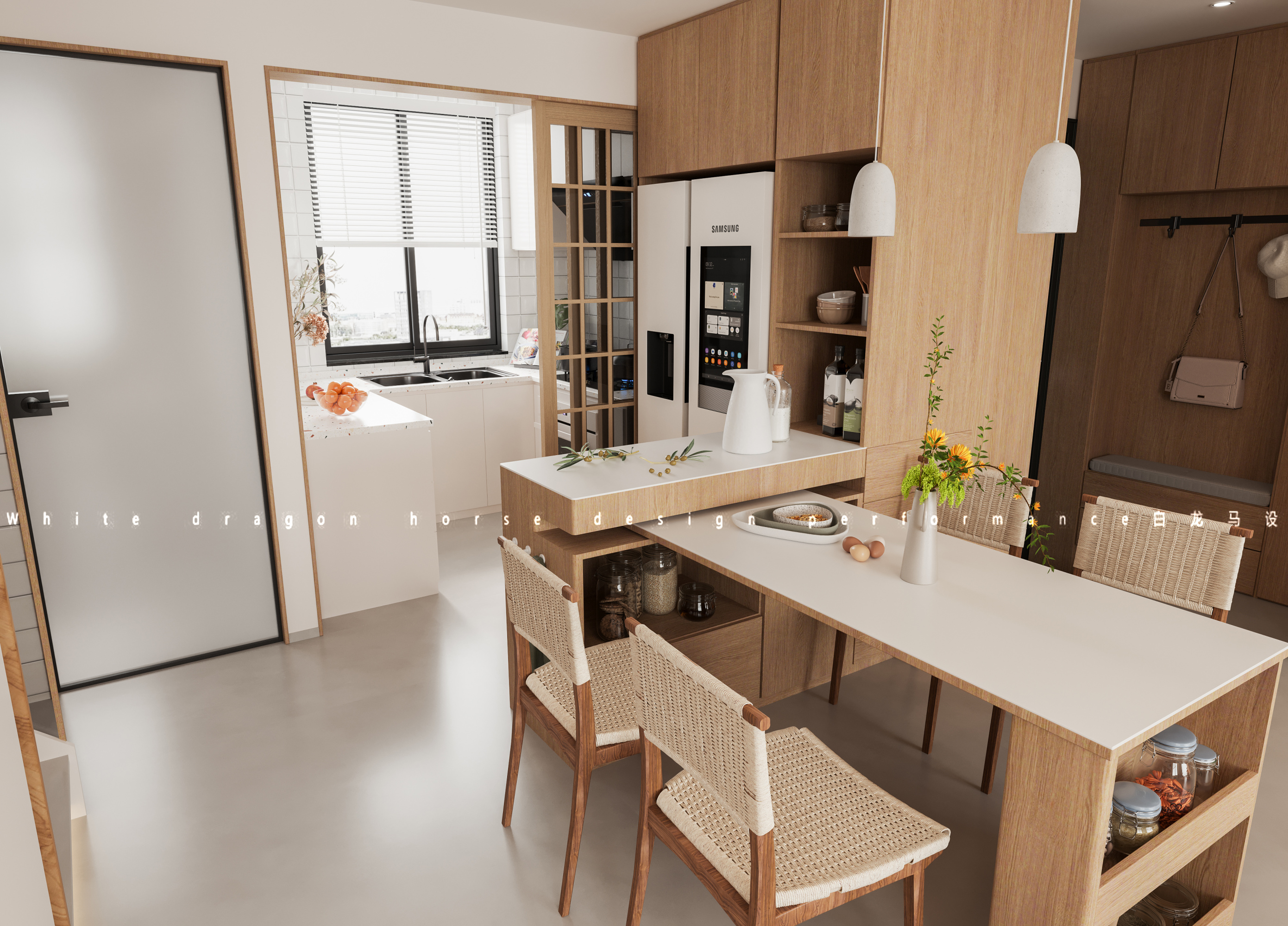 现代原木风家装效果图[ID: 113525772]_建e效果图