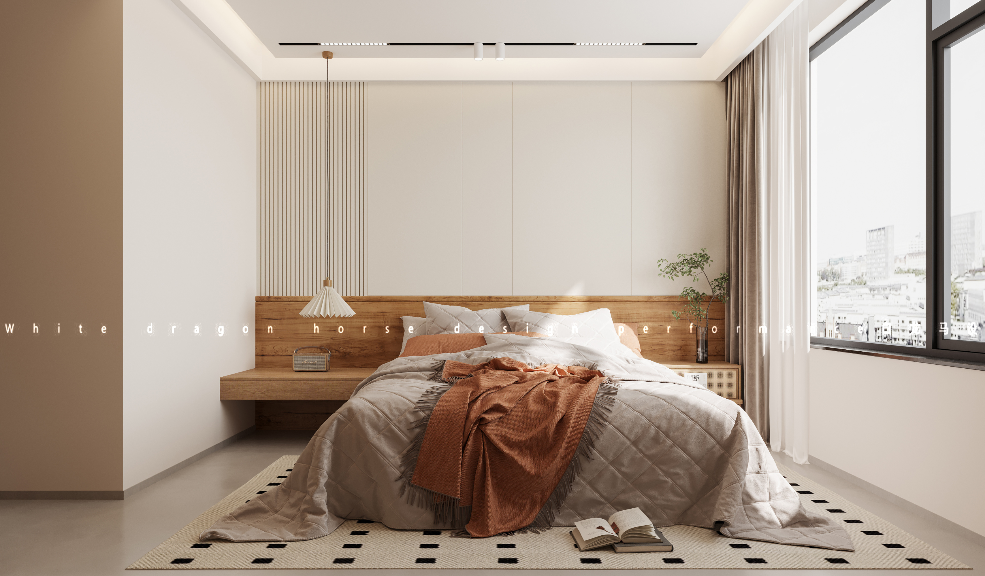 现代原木风家装效果图[ID: 113525772]_建e效果图