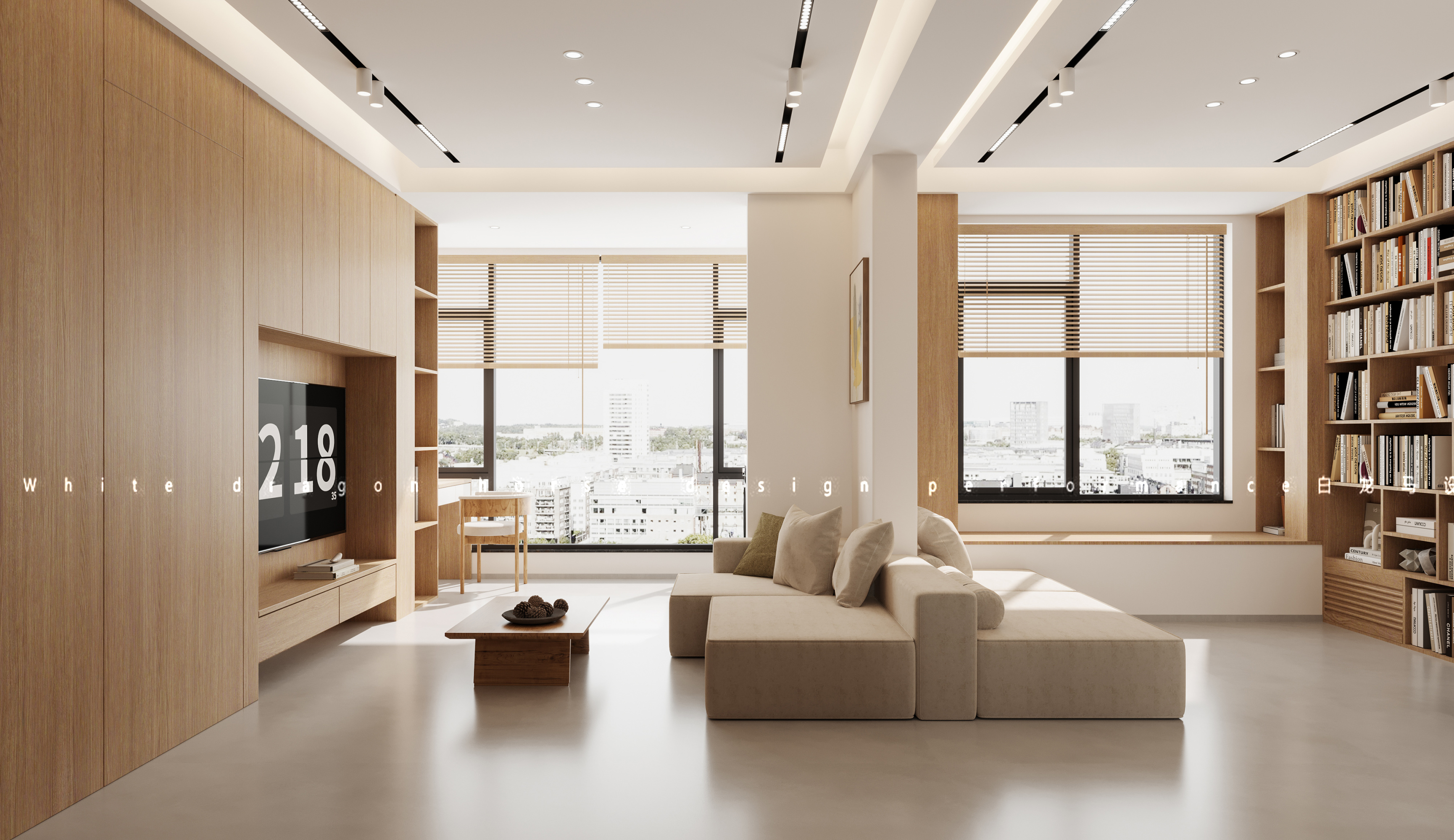 现代原木风家装效果图[ID: 113525772]_建e效果图