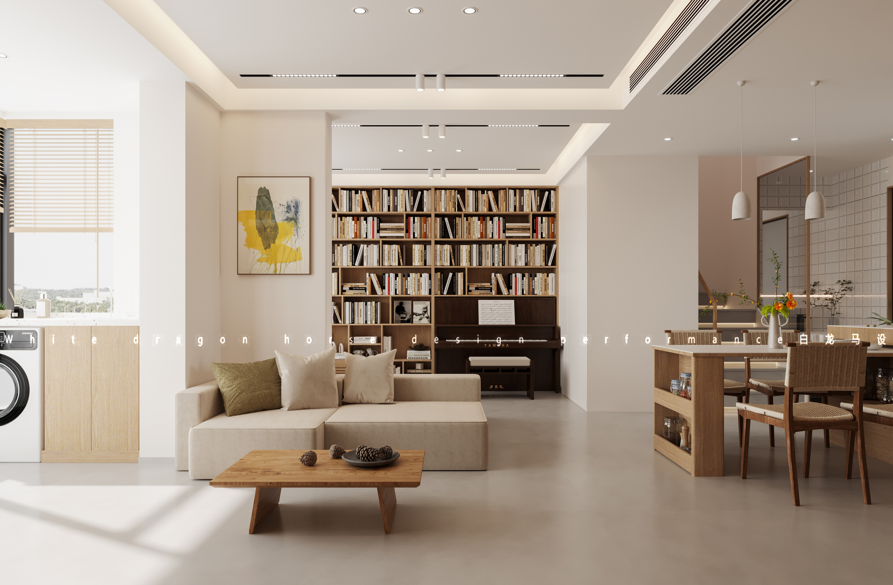 现代原木风家装效果图[ID: 113525772]_建e效果图