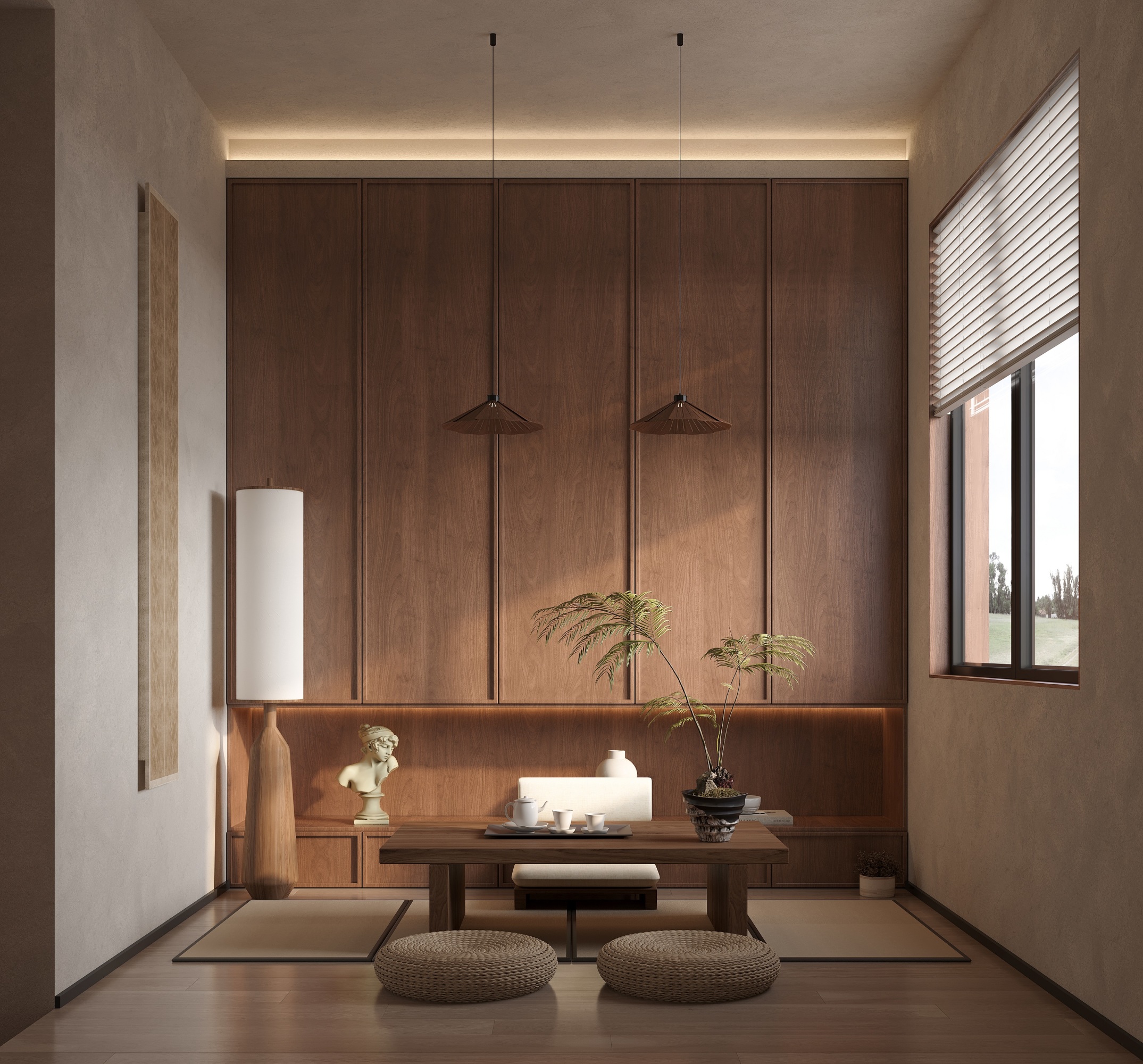 复古侘寂家装效果图[ID: 113525967]_建e效果图