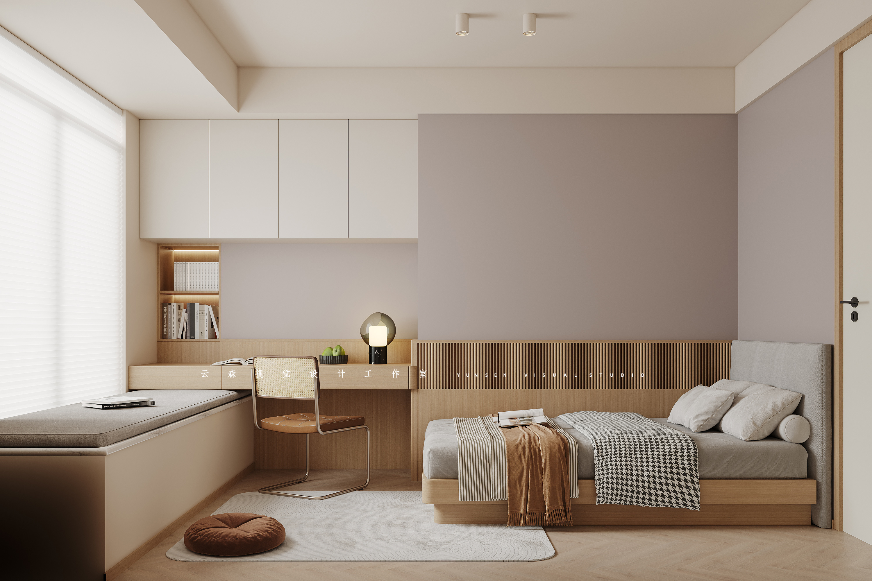 现代原木风家装效果图[ID: 113525794]_建e效果图