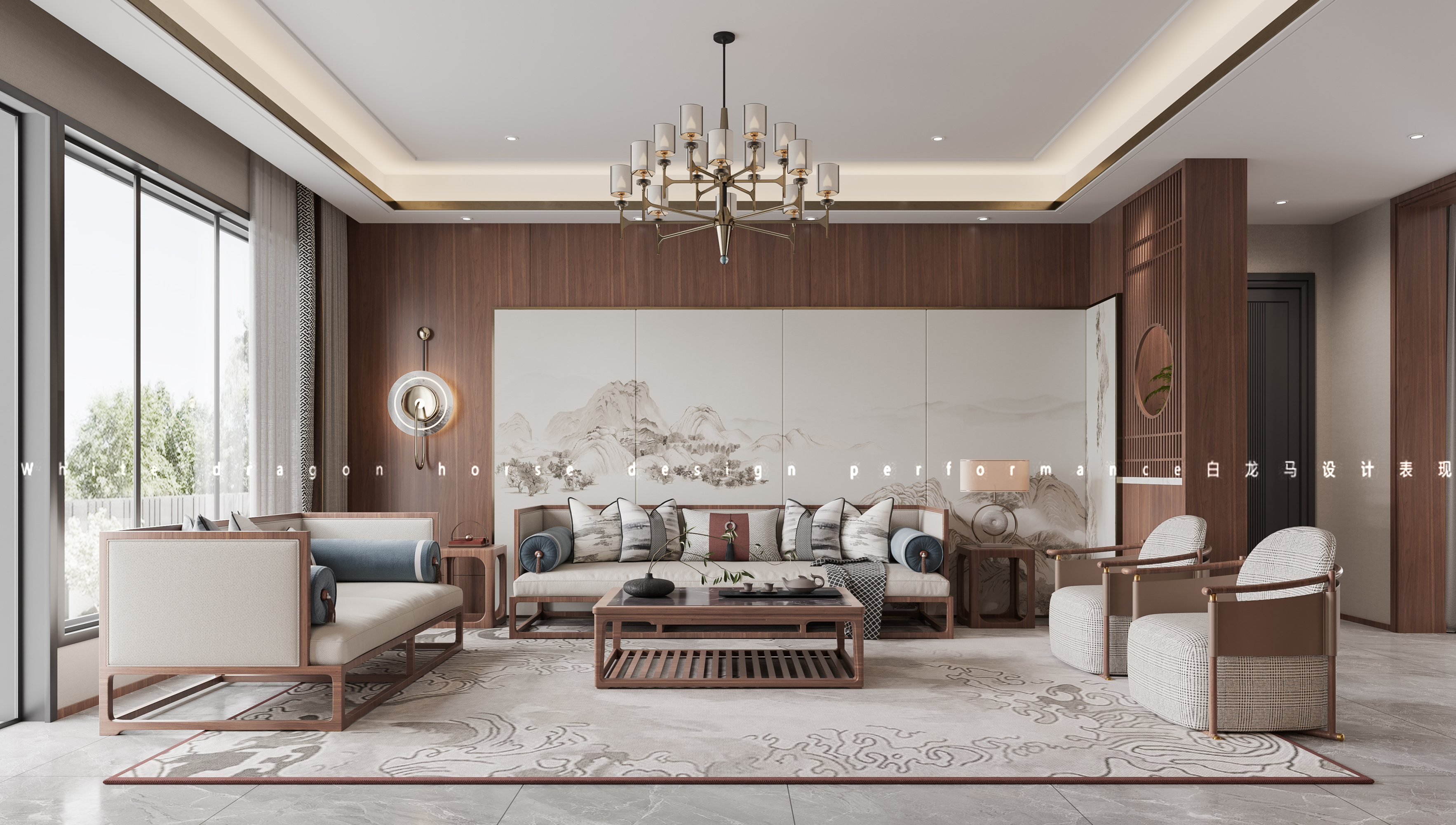 新中式家装效果图[ID: 113525991]_建e效果图