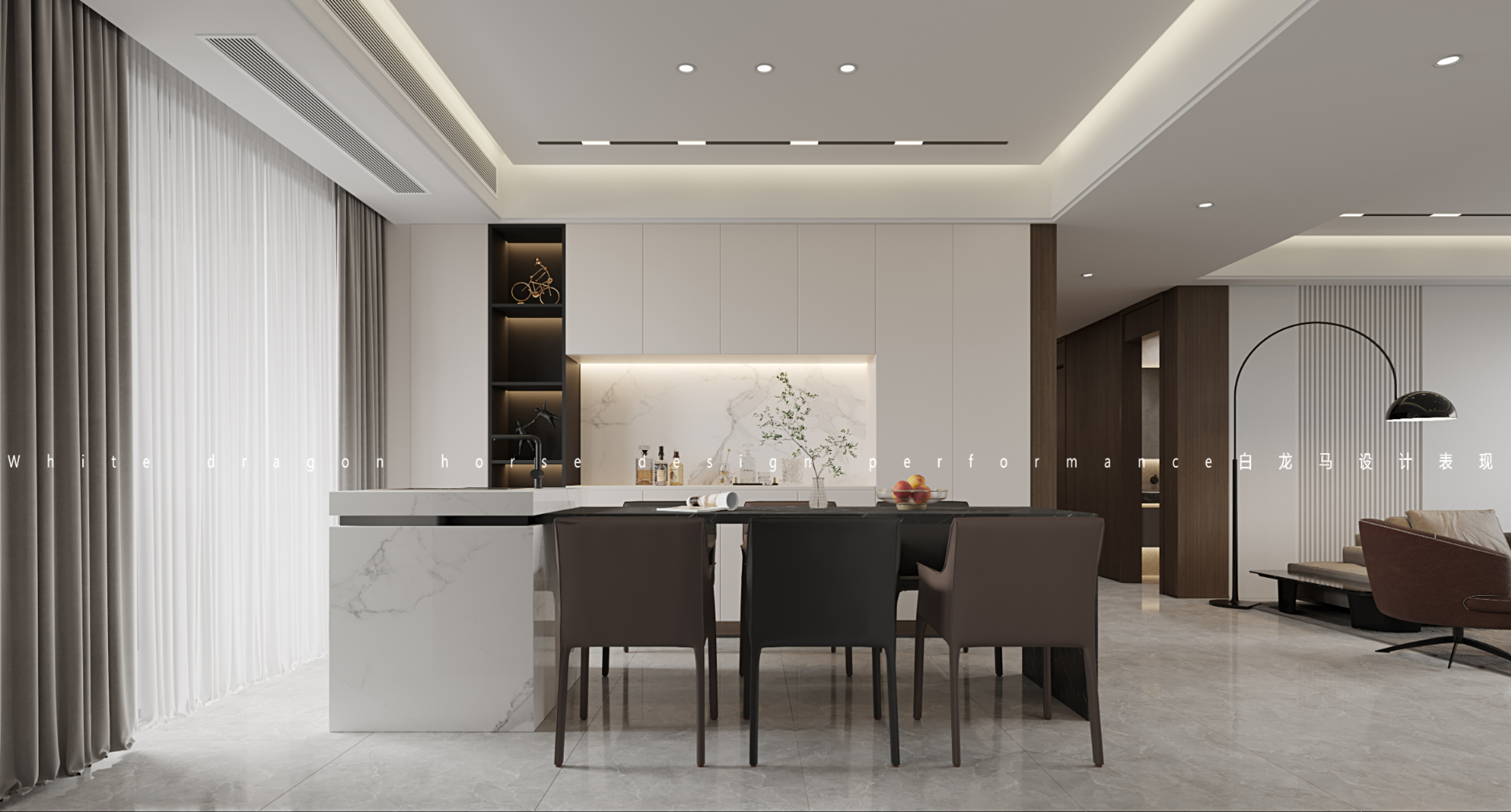 现代轻奢客餐厅[ID: 113722616]_建e效果图