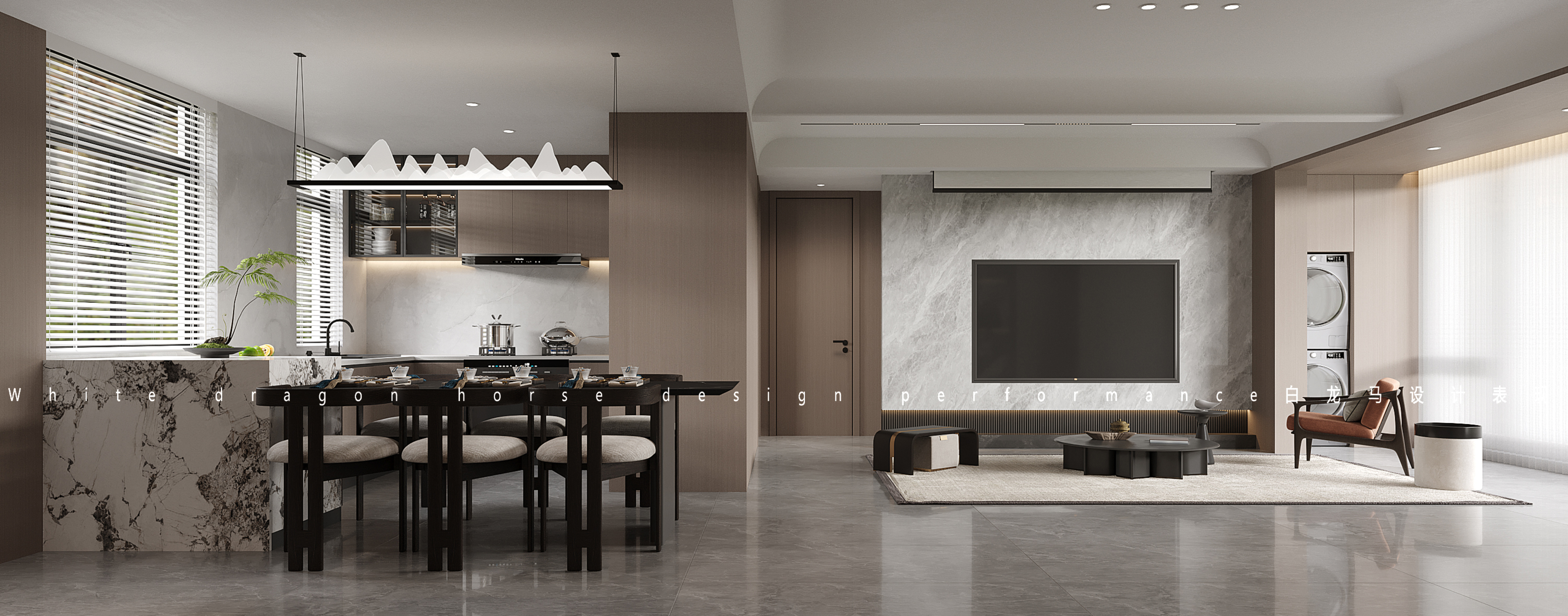 新中式客餐厅[ID: 113722523]_建e效果图