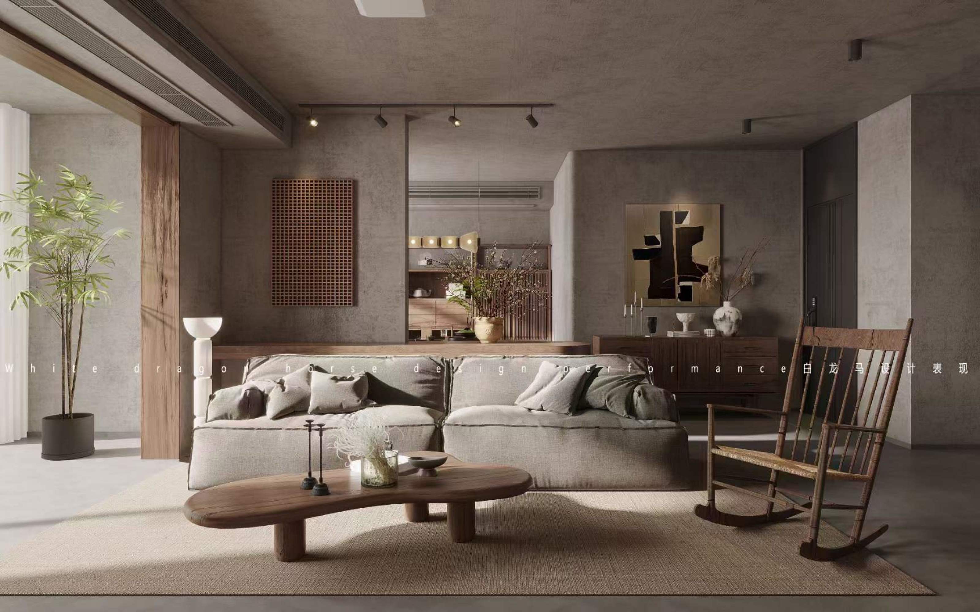 侘寂风大平层家装效果图[ID: 113722605]_建e效果图