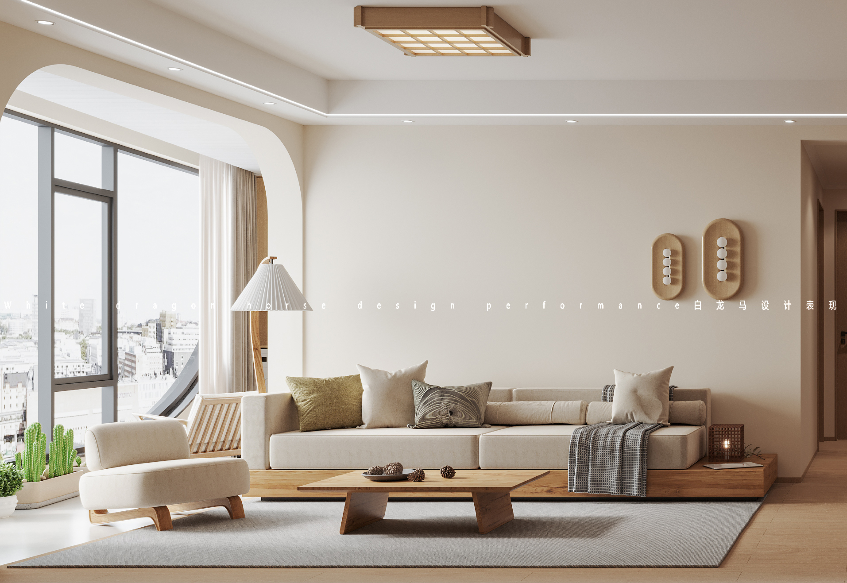 现代简约原木风家装效果图[ID: 113722542]_建e效果图