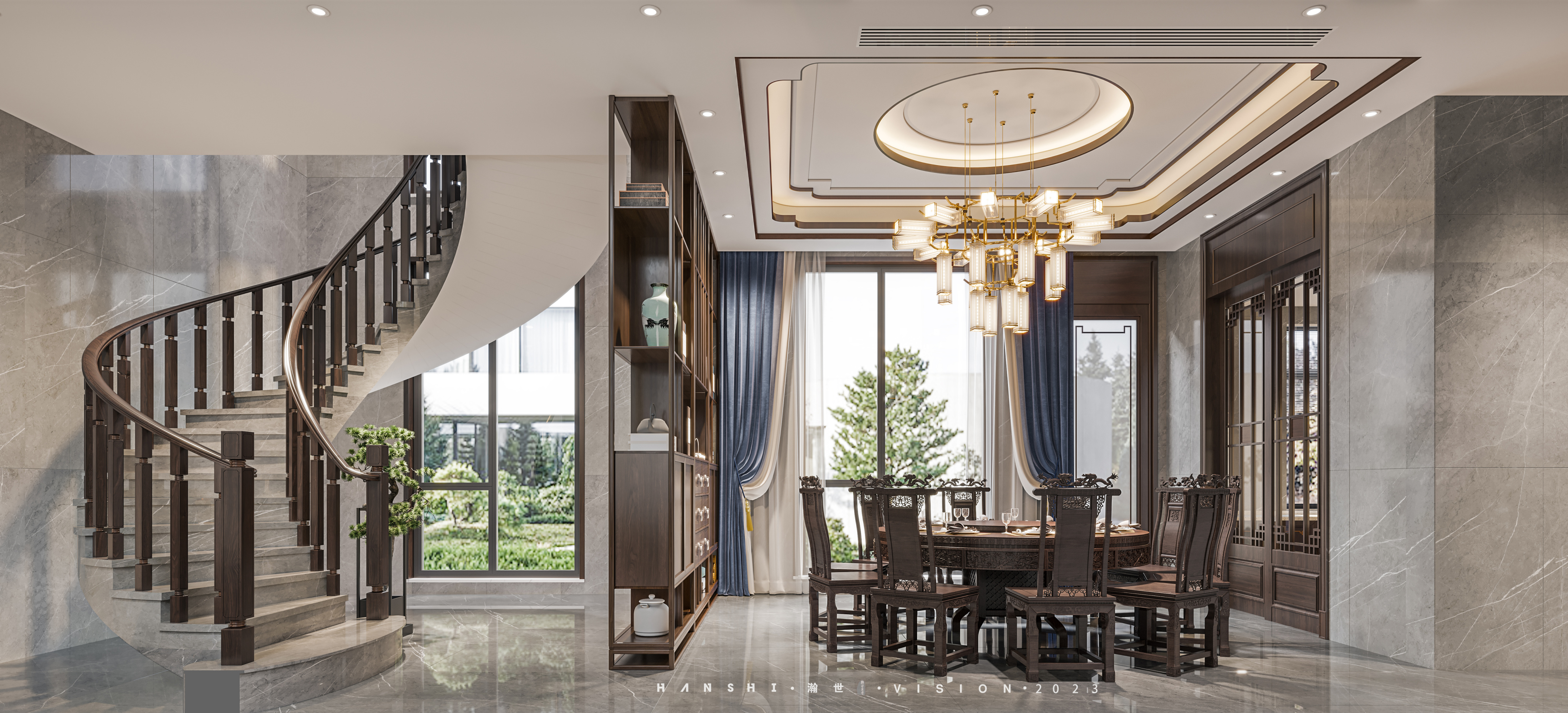 新中式家装效果图[ID: 113656874]_建e效果图