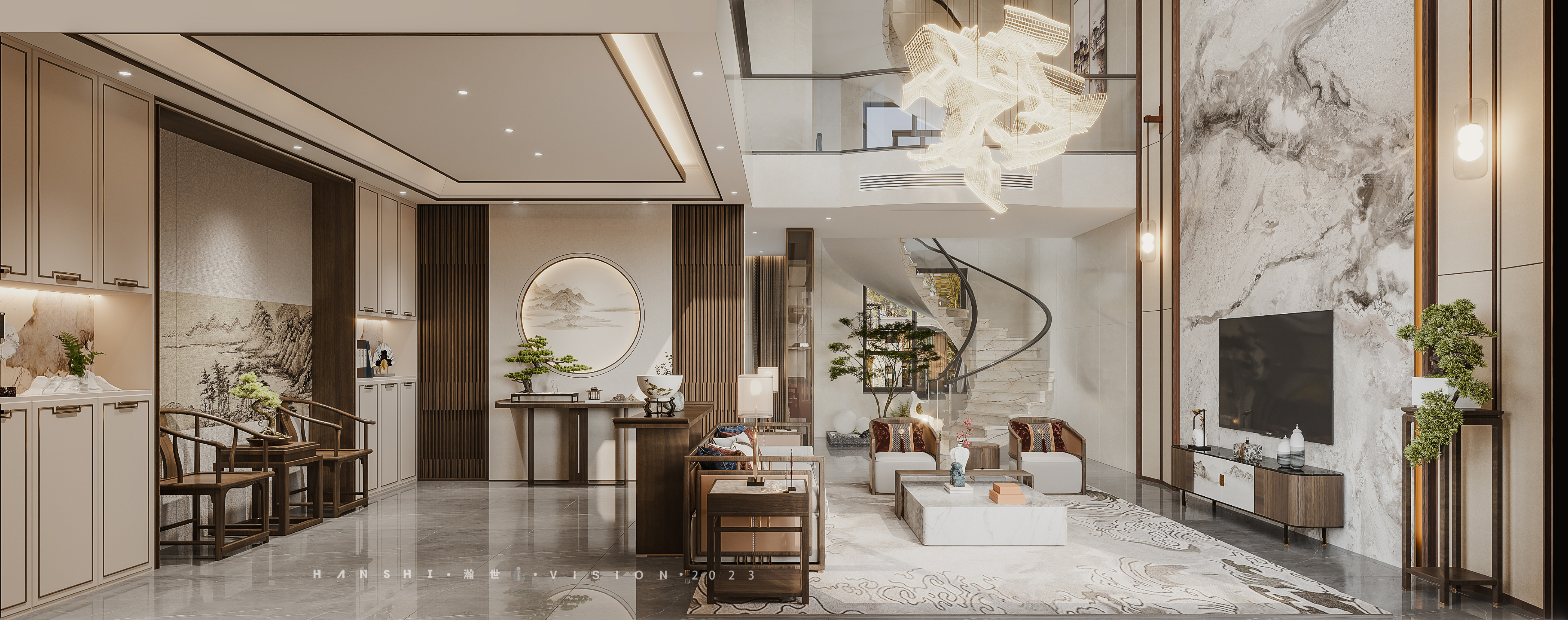 新中式家装效果图[ID: 113656874]_建e效果图