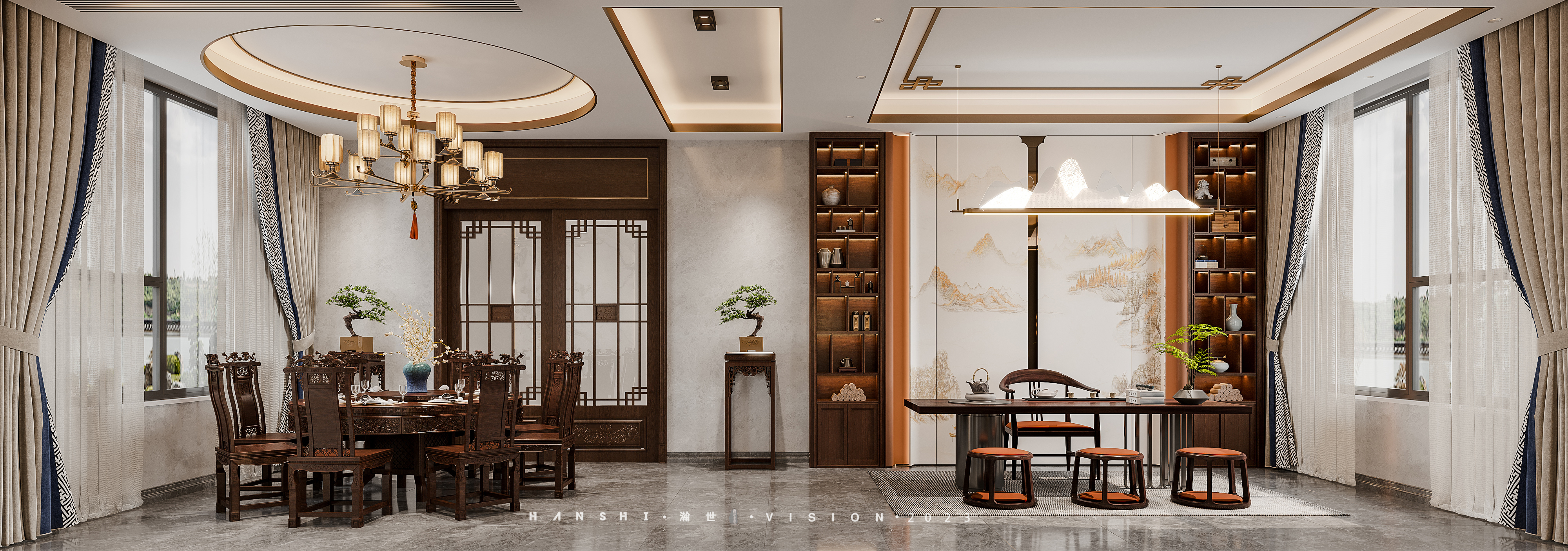 新中式家装效果图[ID: 113656874]_建e效果图
