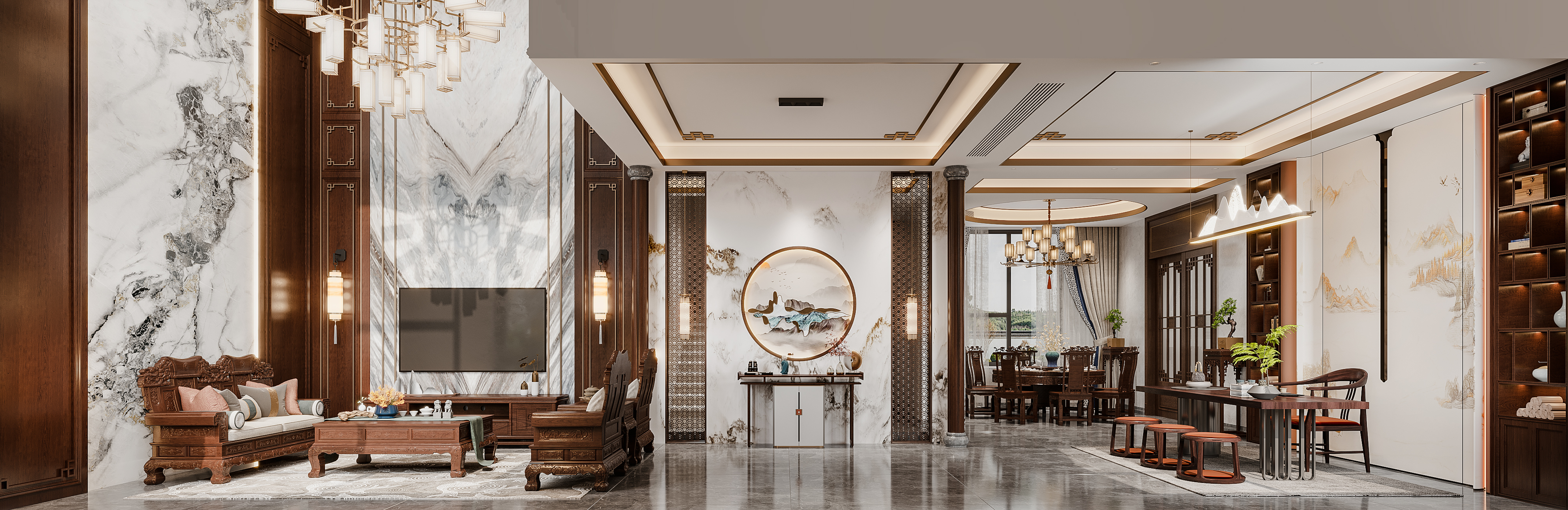 新中式家装效果图[ID: 113656874]_建e效果图