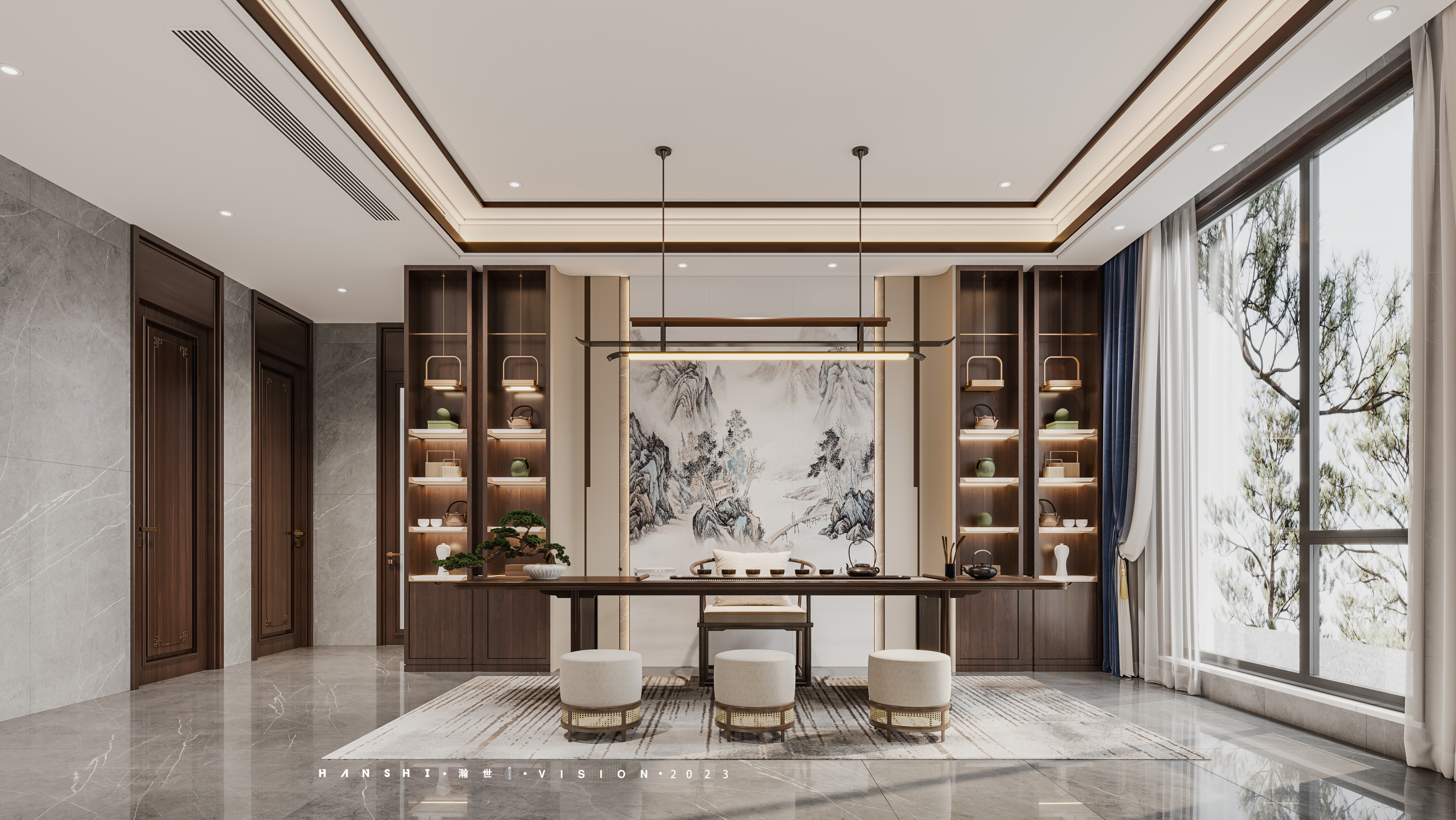 新中式家装效果图[ID: 113656874]_建e效果图