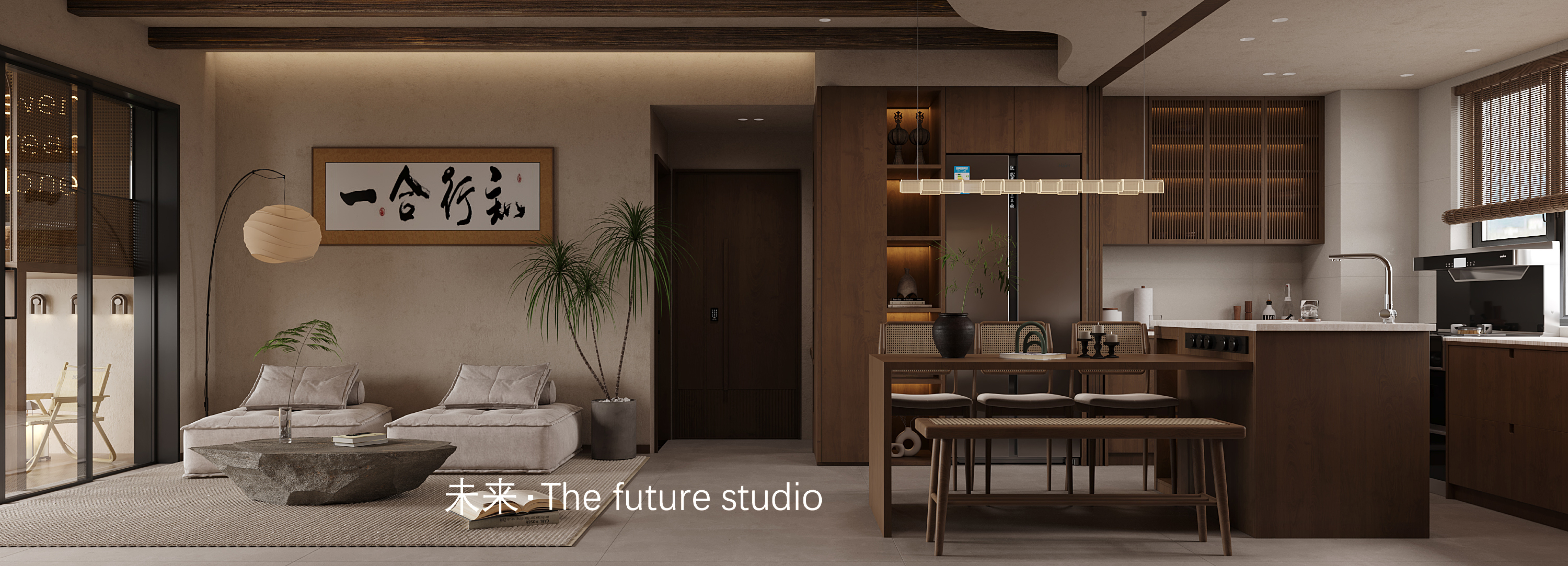 现代简约原木风家装效果图[ID: 113656845]_建e效果图