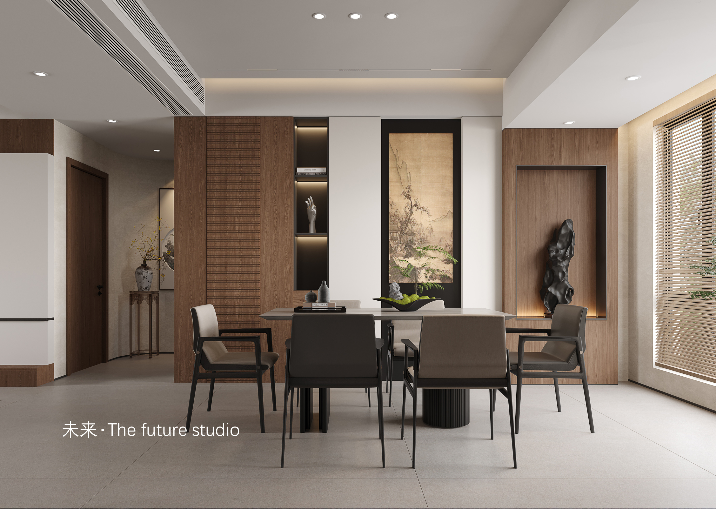 现代简约原木风家装效果图[ID: 113656845]_建e效果图