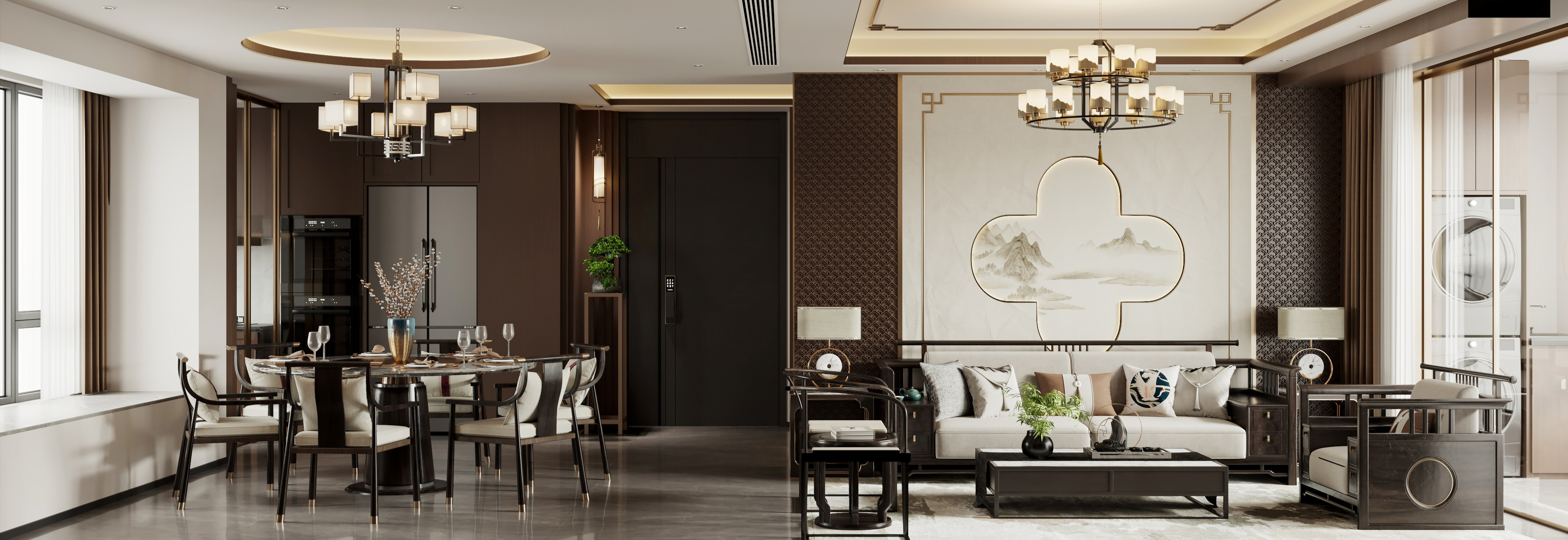 新中式家装效果图[ID: 113656931]_建e效果图