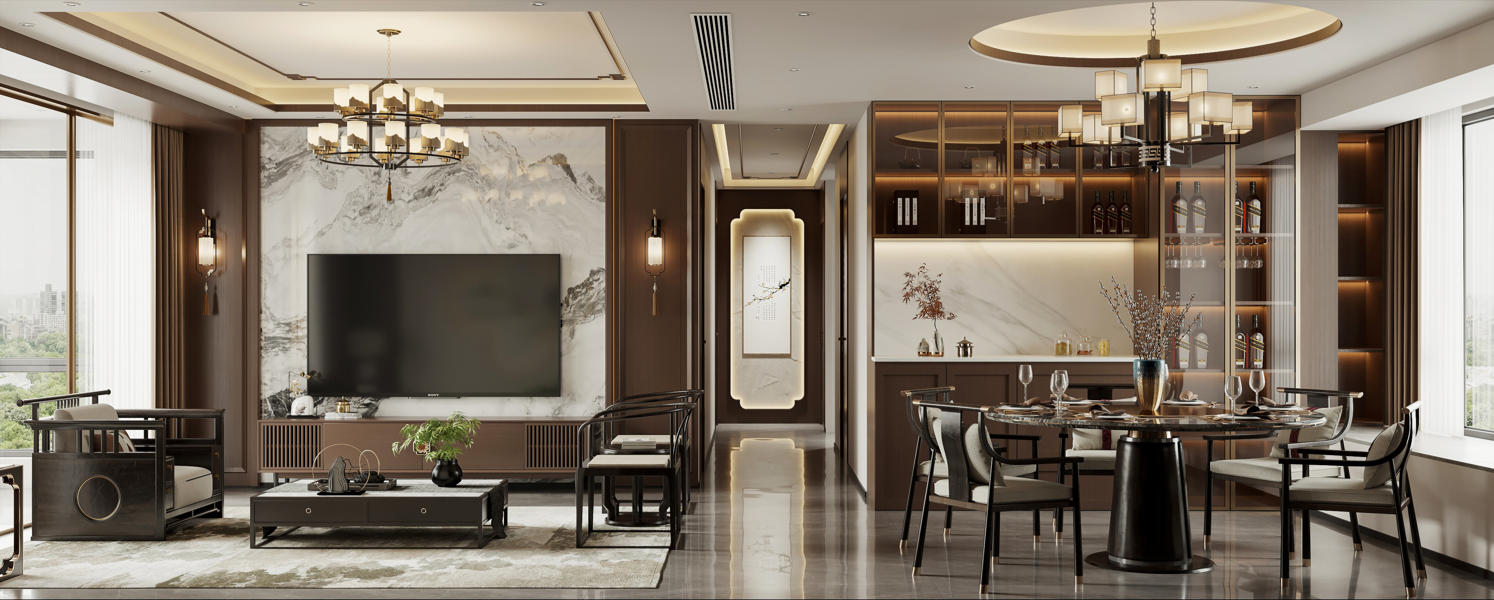 新中式家装效果图[ID: 113656931]_建e效果图