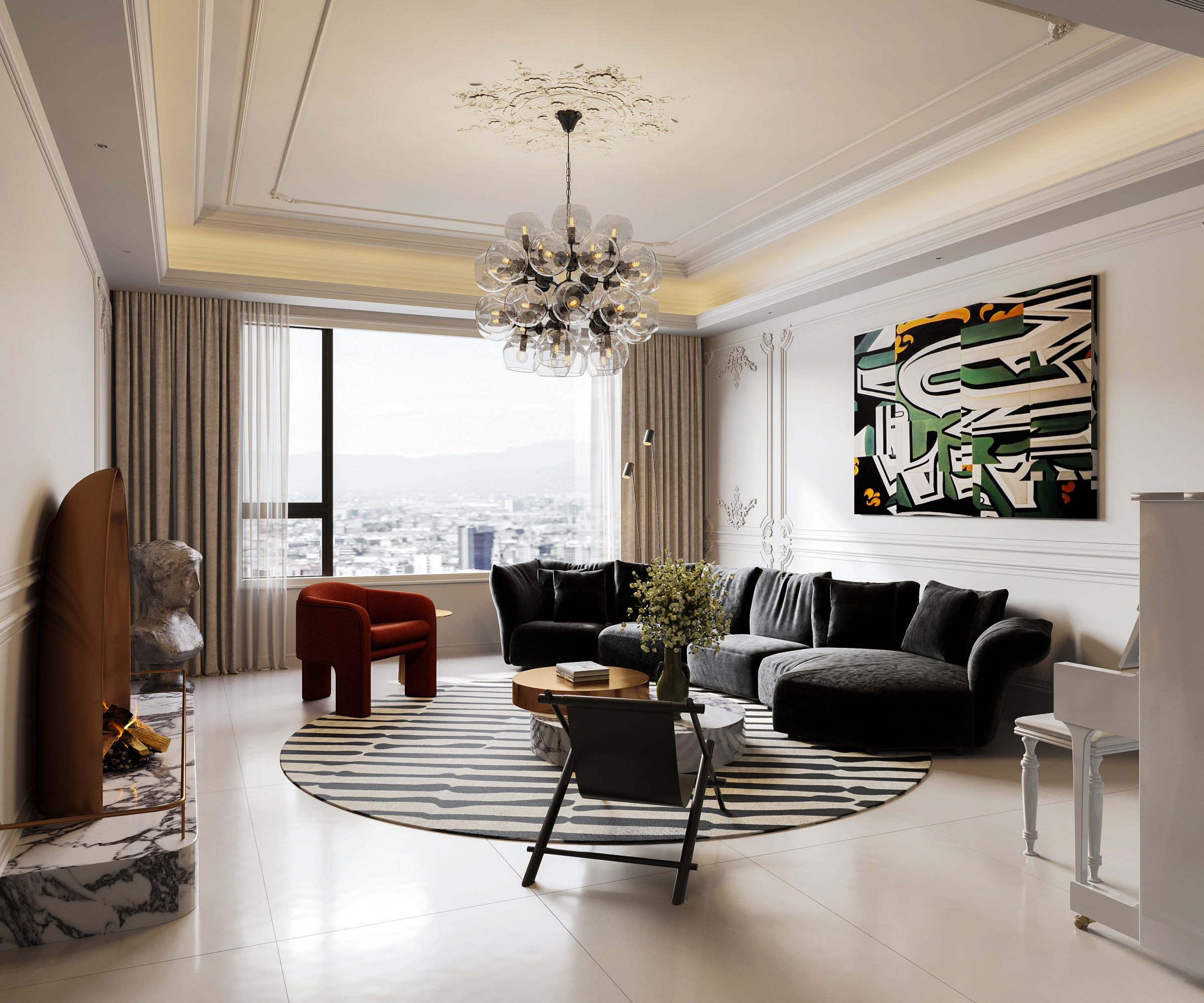 法式家装效果图[ID: 113657042]_建e效果图
