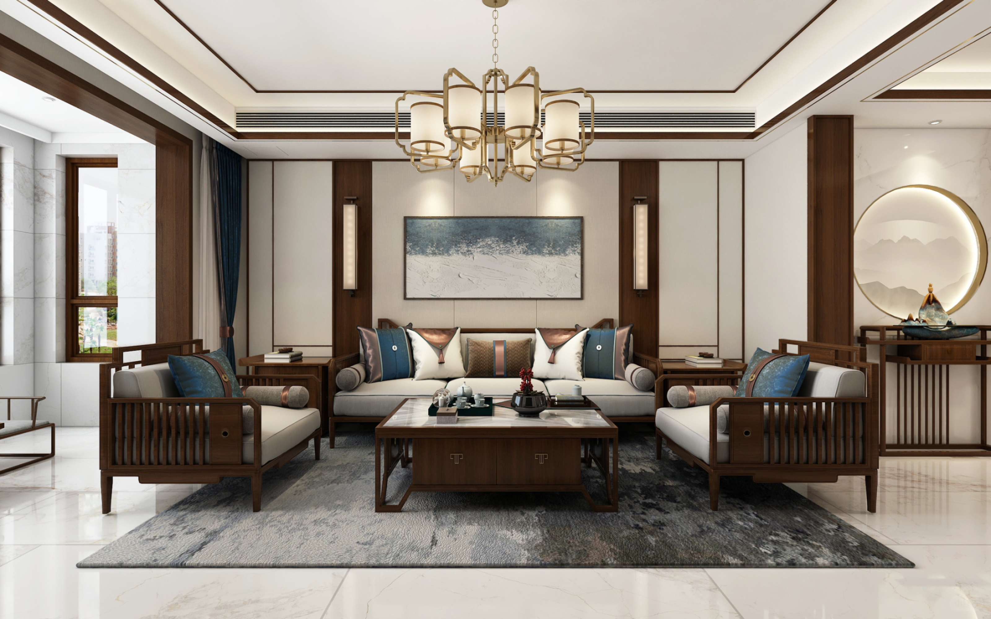 新中式家装效果图[ID: 113656998]_建e效果图