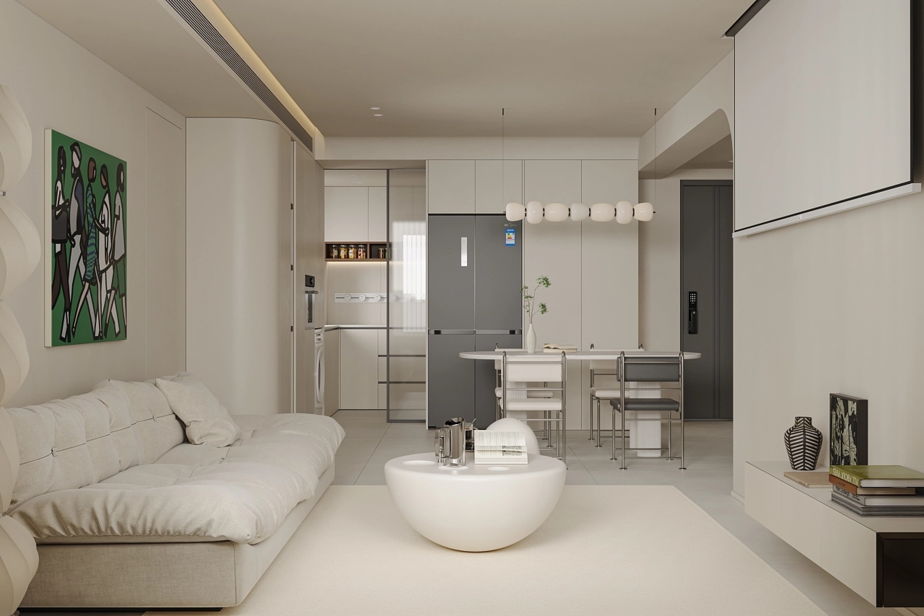 极简奶油风家装效果图[ID: 113329155]_建e效果图