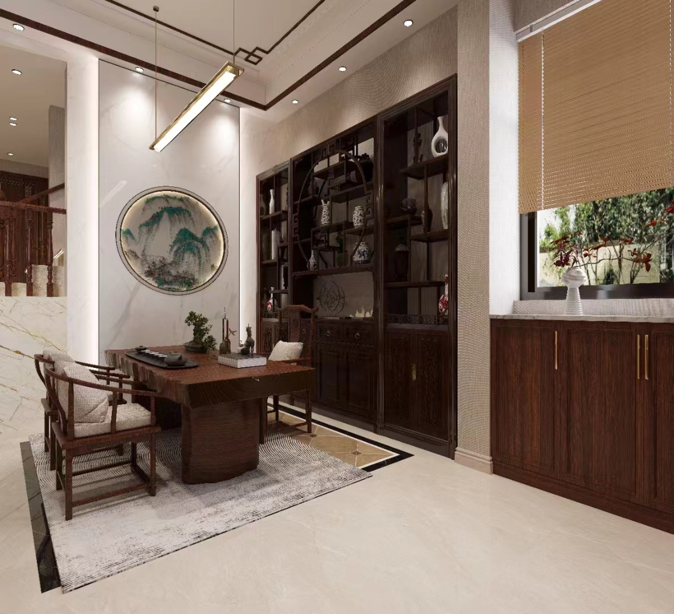 新中式家装效果图[ID: 113263769]_建e效果图