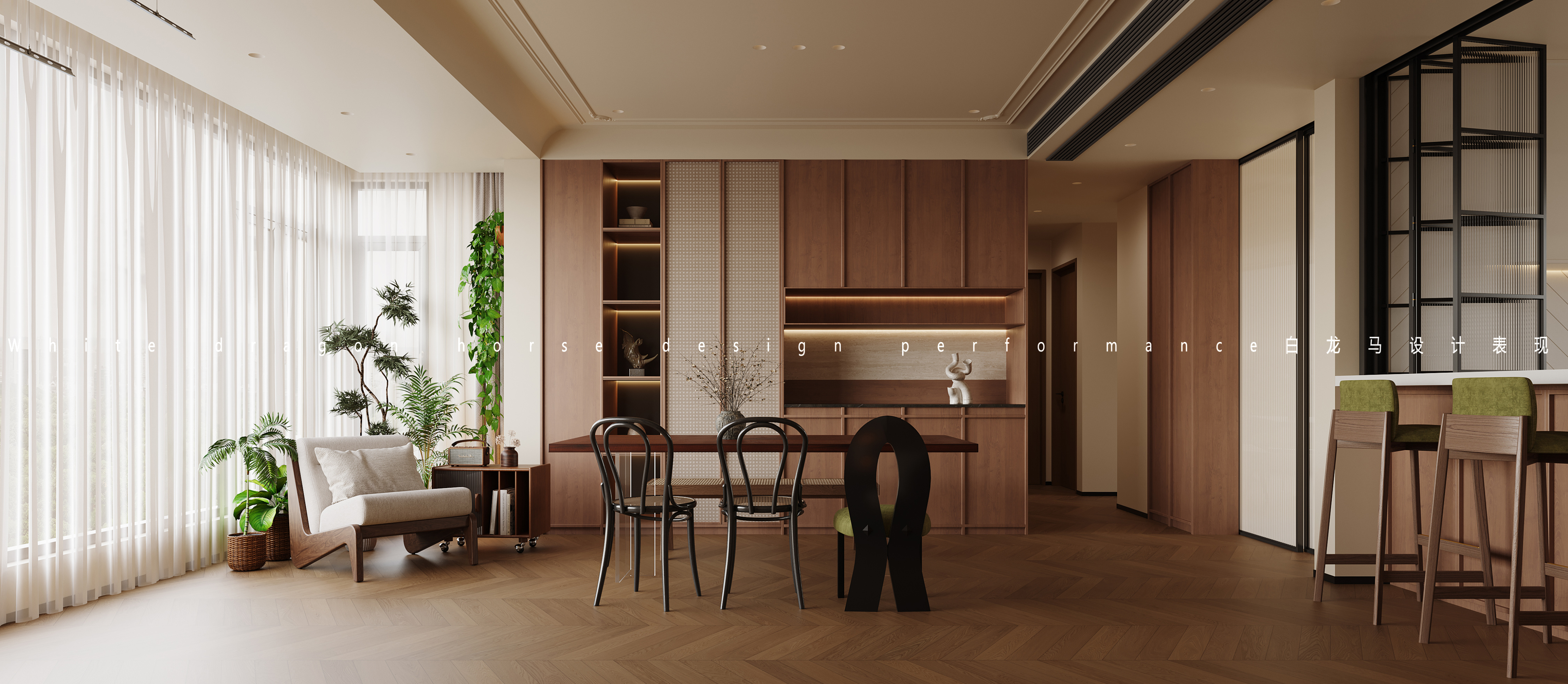 现代原木风家装效果图[ID: 113263699]_建e效果图