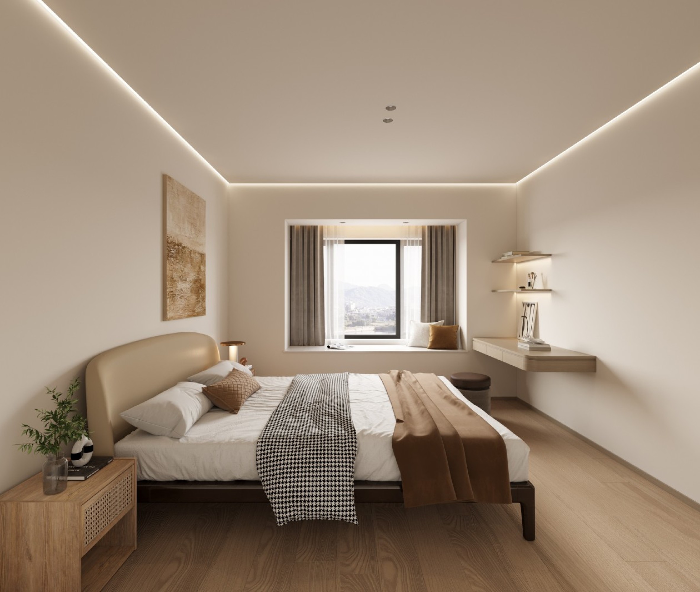简约奶油风家装效果图[ID: 113460416]_建e效果图